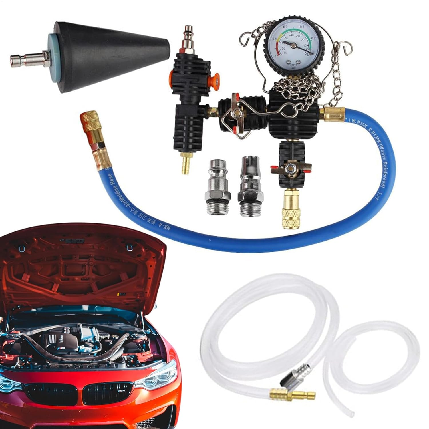 Mivpzisk Coolant Vacuum Refill Kit | Coolant System Vacuum Leak Test - Leakage Detector Gauge Refill Tool for Garage Repair Truck Car Vehicle Automotive Fluid Management image number 4