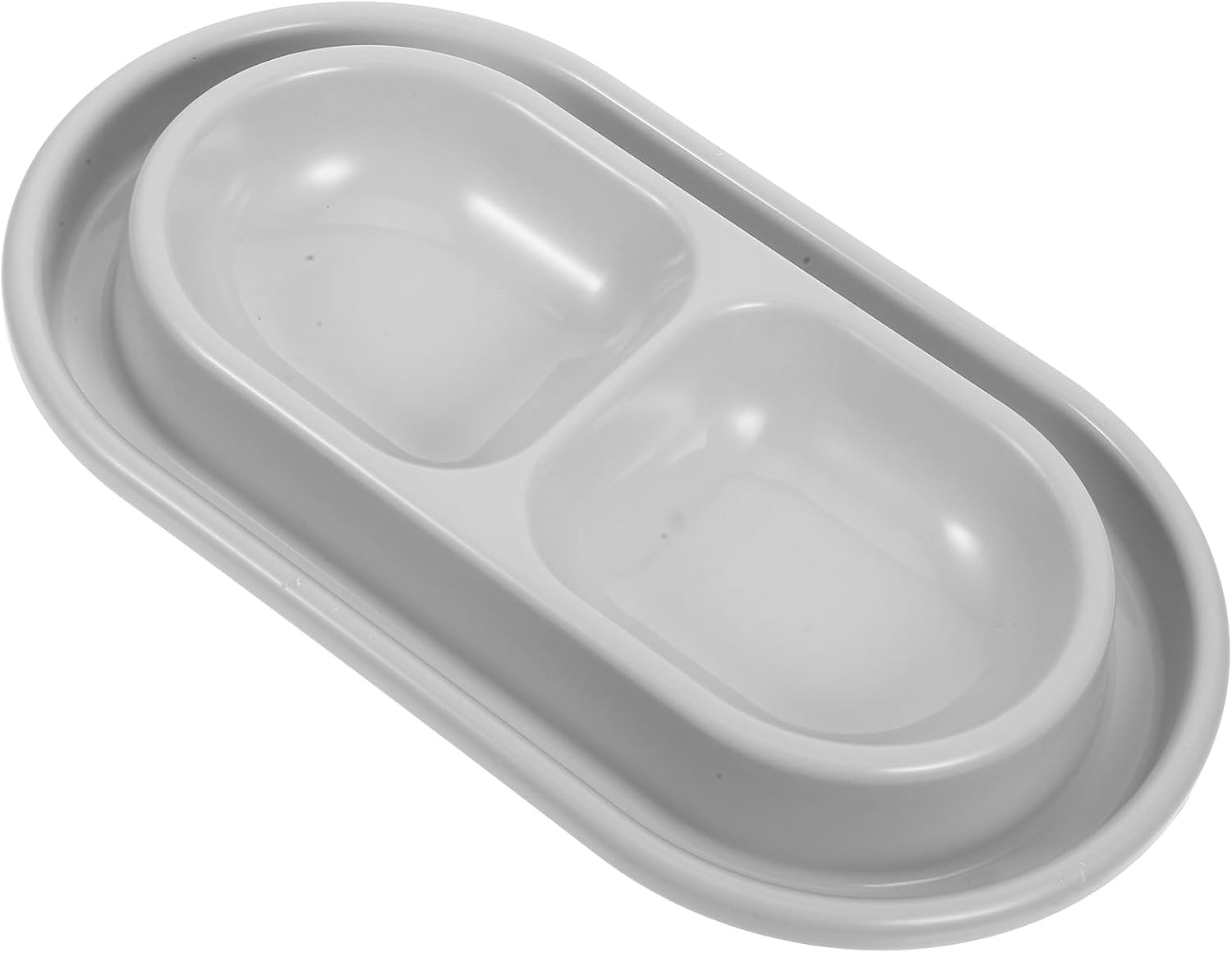 KESYOO Ant-Proof Cat Bowl with Dual Feeding Design, Non-Spill Water Moat, Grey Plastic Pet Dish for Cats and Small Dogs, Suitable for Indoor Use image number 6