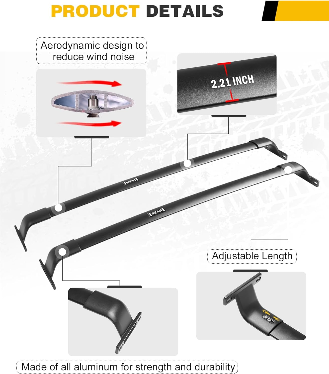 220Lbs Cross Bar Roof Rack Fit for Honda CR-V CRV 2017-2022 with Flush ROOF Rails Cargo Bar Carrier Crossbar Rooftop Accessories, EZCRV1722C1157 image number 4