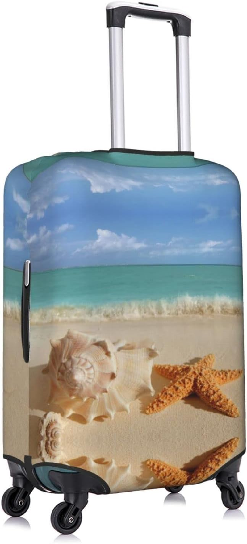Summer Starfish Seashell Luggage Cover Washable Suitcase Protector Anti-Scratch Suitcase Cover Fits 18-32 Inch Luggage image number 2