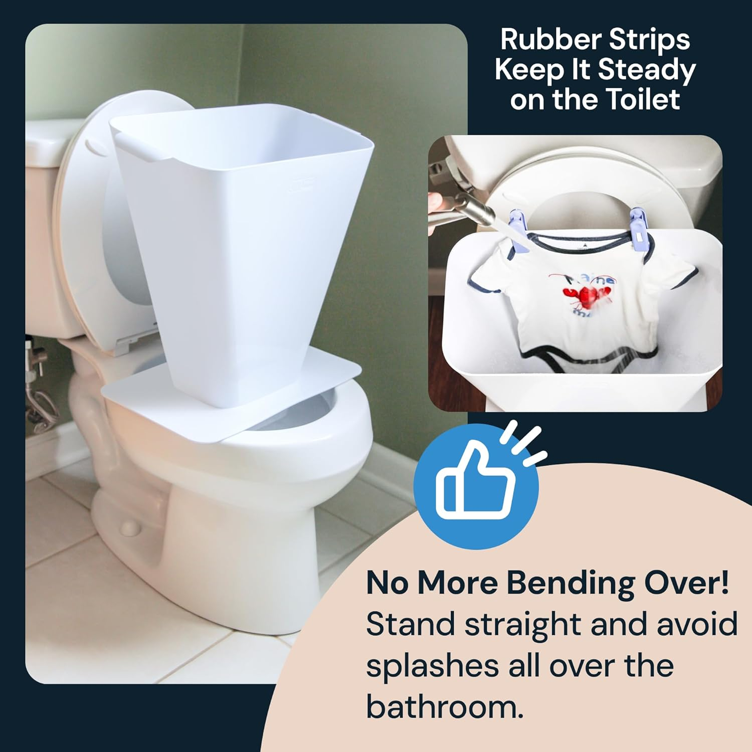 Spraystand - Cloth Nappy Sprayer Splatter Shield - Contains Spray and Debris When Rinsing Cloth Nappies, Clothing, Shoes, and More in Toilet Spray Bucket Pail