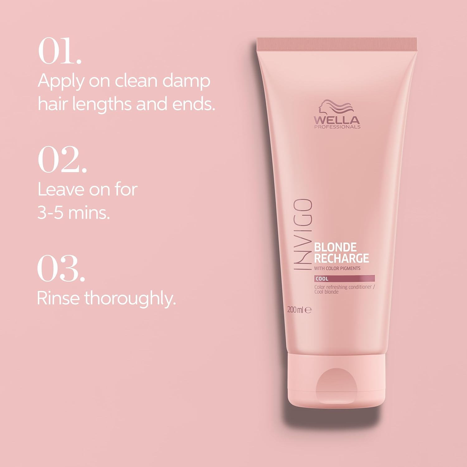WELLA INVIGO Blonde Recharge Cool Blonde Color Refreshing Conditioner, 200 Ml - Cool Blonde image number 3