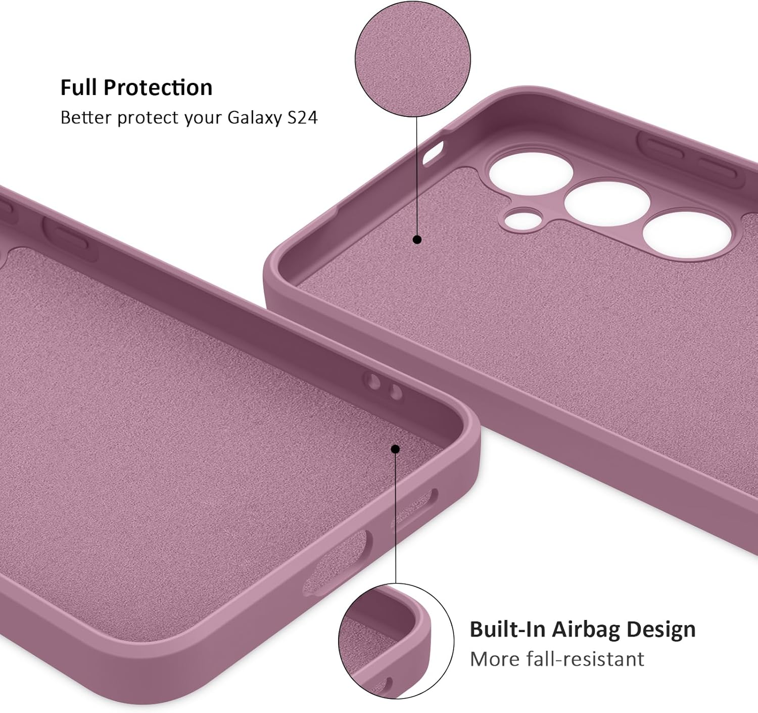 Silicone Case for Samsung Galaxy S24 Case(2024 Release), Silky-Soft Touch Gel Rubber Cover, Full Protective Case Shockproof Liquid Bumper Cover for Samsung S24 Case 6.1 Inch