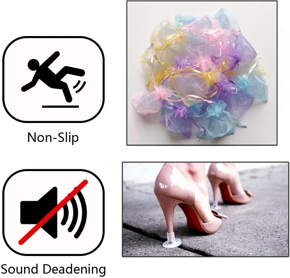 20 Pairs High Heel Protectors for Shoes Women, 4 Sizes High Heel Stoppers, Protecting Shoe Heels, Grass Heel Protector, Heel Repair Caps Covers for Wedding, Outdoor Activities (Transparent) image number 3