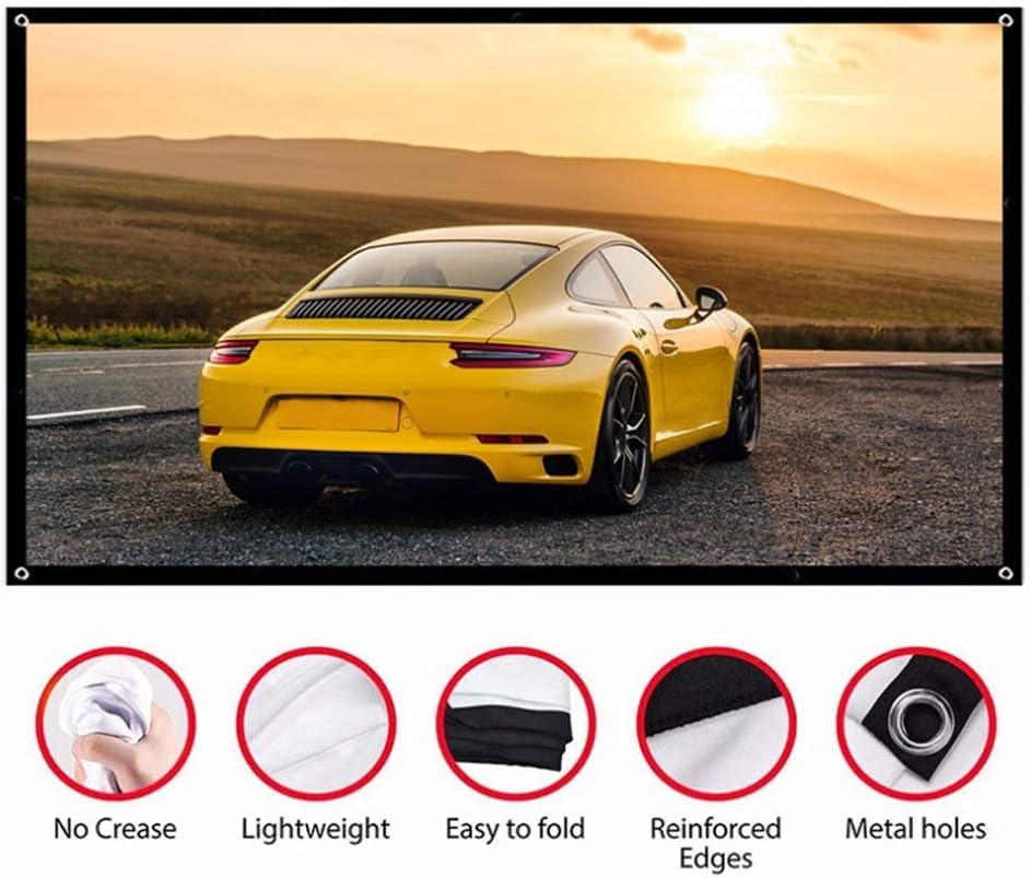 Clear HD Projection Screen, Foldable anti Crease Portable Projector Movies Screen for Movie Home Theater Cinema Office Video Game, Projector Screen (60 Inches) image number 6