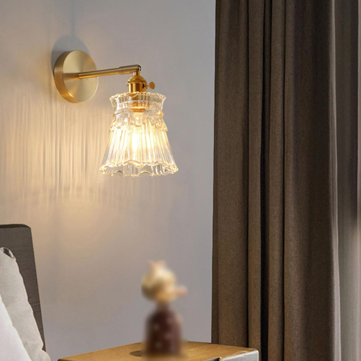 Adjustable Retro Wall Sconce Industrial Brass Wall Light E27 Bulb Holder with Clear Glass Shade for Vanity Mirror Lighting Wall Lighting image number 5