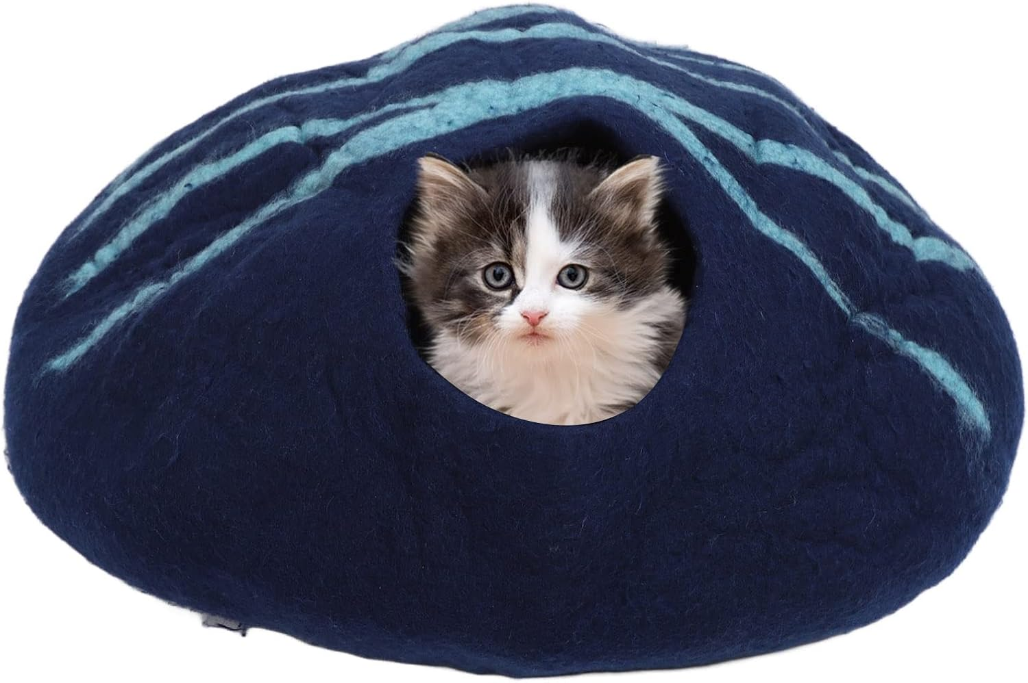 Premium Felt Cat Bed Cave，Wool Cat Cave Bed Keep Warm Soft and Comfortable Multipurpose Cat Bed for Cats Kittens Small Pets， Cozy House Indoor Bed for Cats & Kittens ， Pet Felt Cat Cave, Hideout image number 2