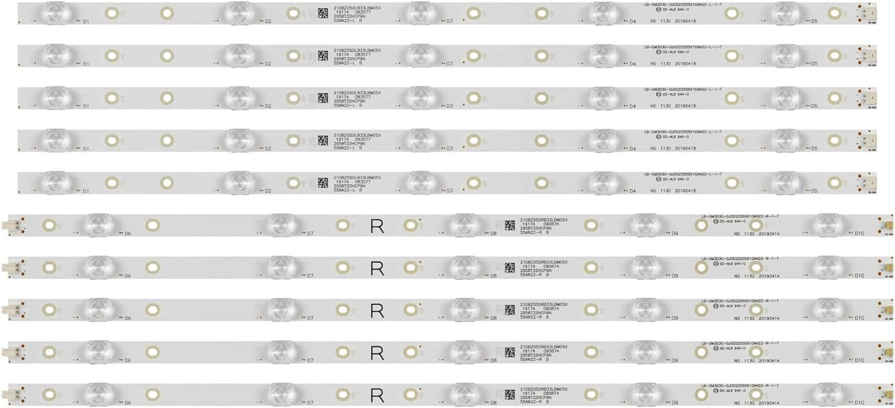 LED Strip 10 Lamp Fit for P Hilips 55" TV LB-GM3030-GJ0D22555X10AN22-R-1-H 55PUS7304/12 55PUS6704 55PUS7394 55PUS7504 55PUS7394/12 image number 5