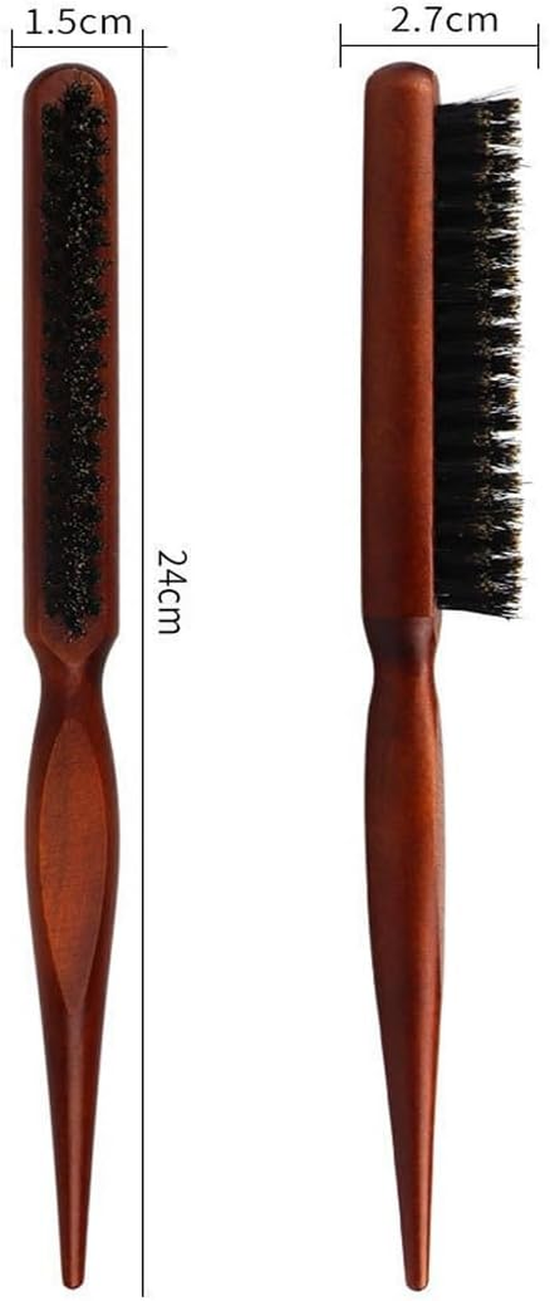 MUNZE Sleek Bun Brush Teasing Hair Brush Boar Bristle Hair Brush Tail Comb, Hair Brushes with Boar Bristles Soft Natural Bristles for Hair and Beard Styling image number 5