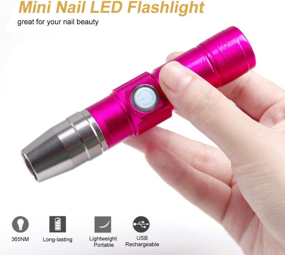 Nail LED Flashlight Mini Flashlights for Nails Drying Lamp Rechargeable & Portable Nail Dryer for Nail UV Gel VCXN image number 6