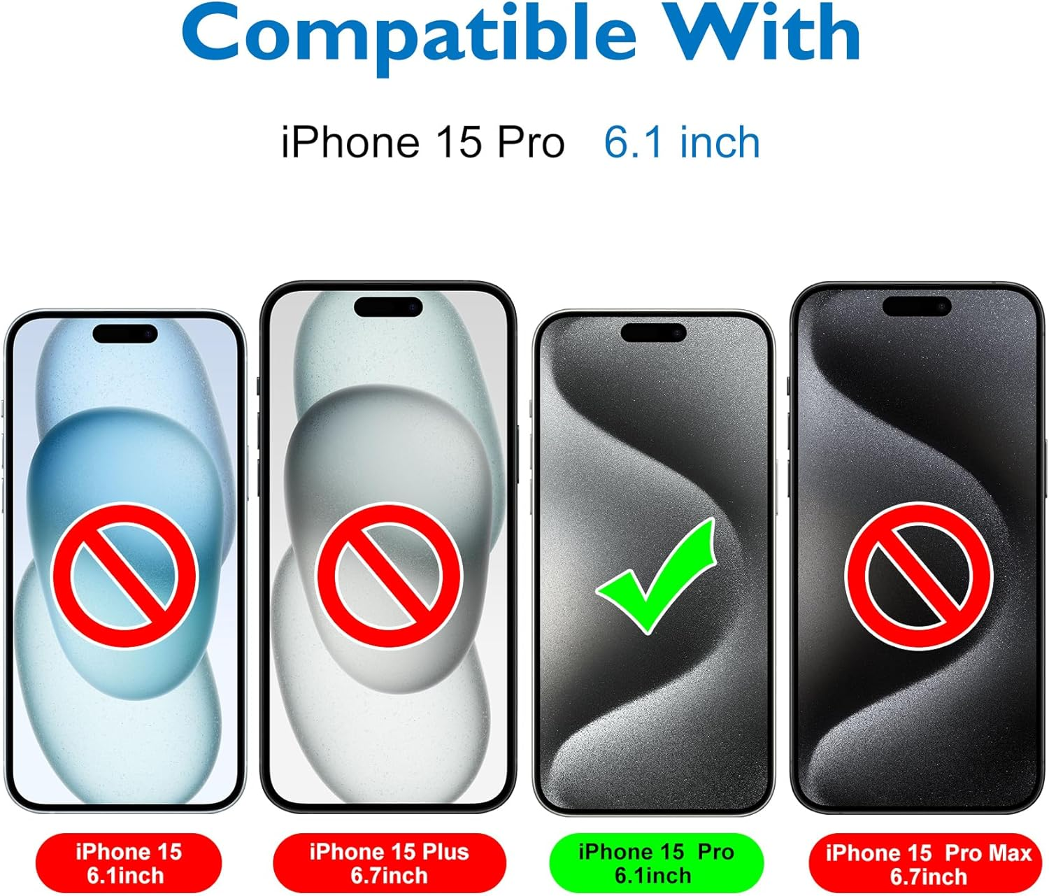 Mothca Matte Tempered Glass Film for Iphone 15 Pro [2+2 Pieces] 6.1 Inch Screen Protector Matt, 2.5D Screen Protector, Anti-Glare Protection, Anti-Fingerprint