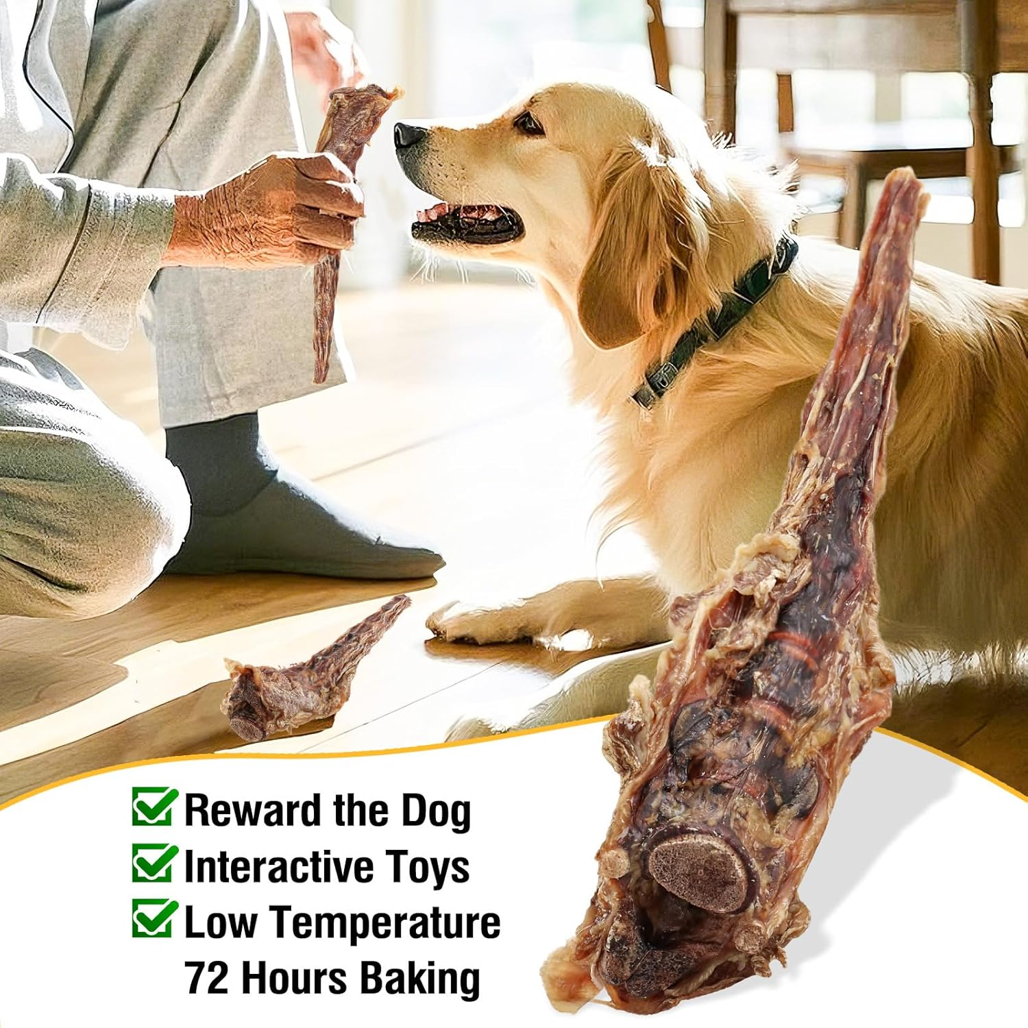 Natural Beef Tail Bones for Dogs - Long-Lasting Dental Chew, Rawhide-Free & Digestible Dog Treats,Single Ingredient Grass-Fed Beef（2 PCS） image number 6