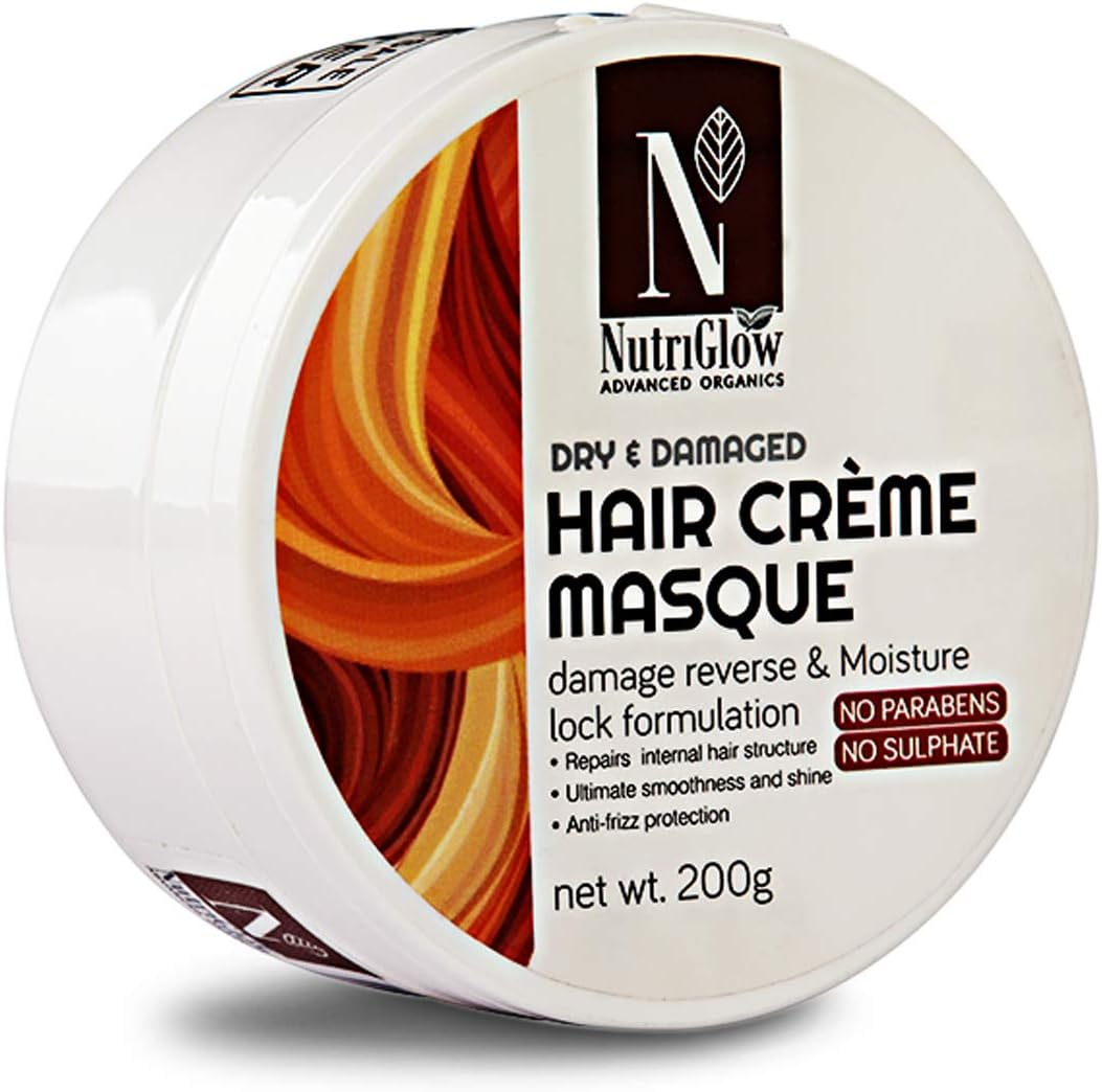 Nutriglow ADVANCED ORGANICS Hair Creme Mask/Damage Reverse/Moisture/Smoothness and Shine (200G) image number 4