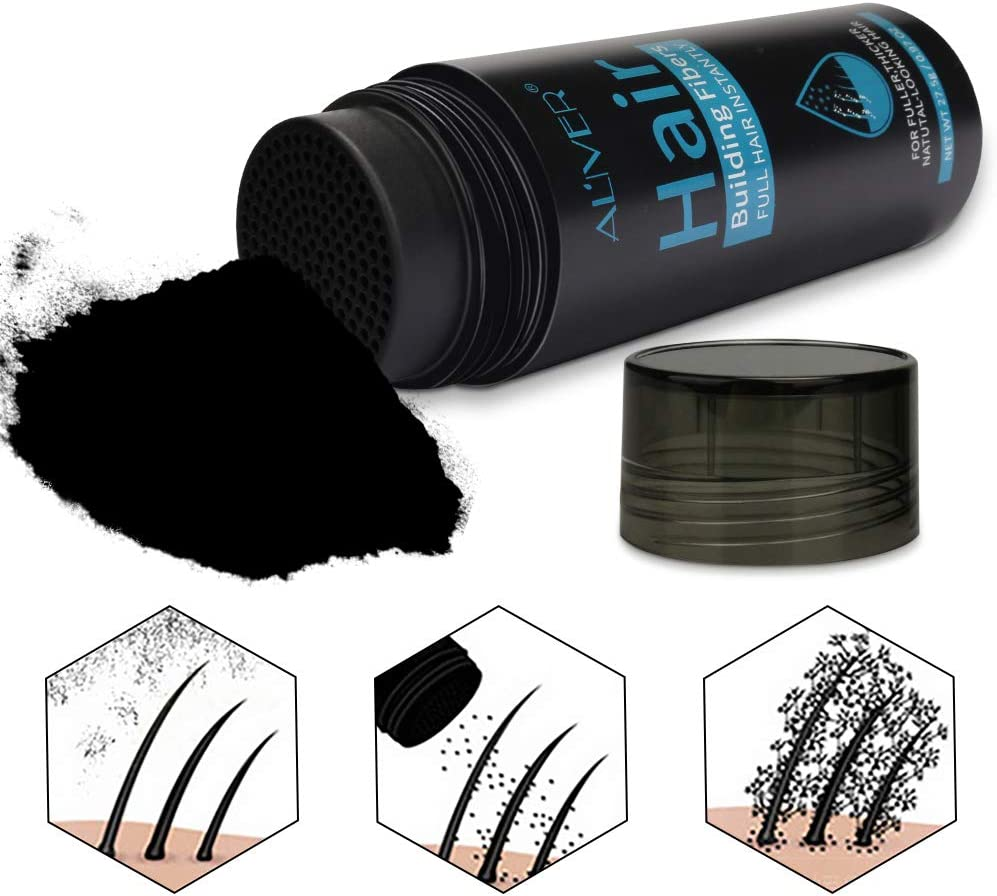 Hair Powder for Hair Thickening Black Scatter Hair with Instant Effect for Secret Corners, Hair Loss and Light Hair 27.5G () - Black image number 5