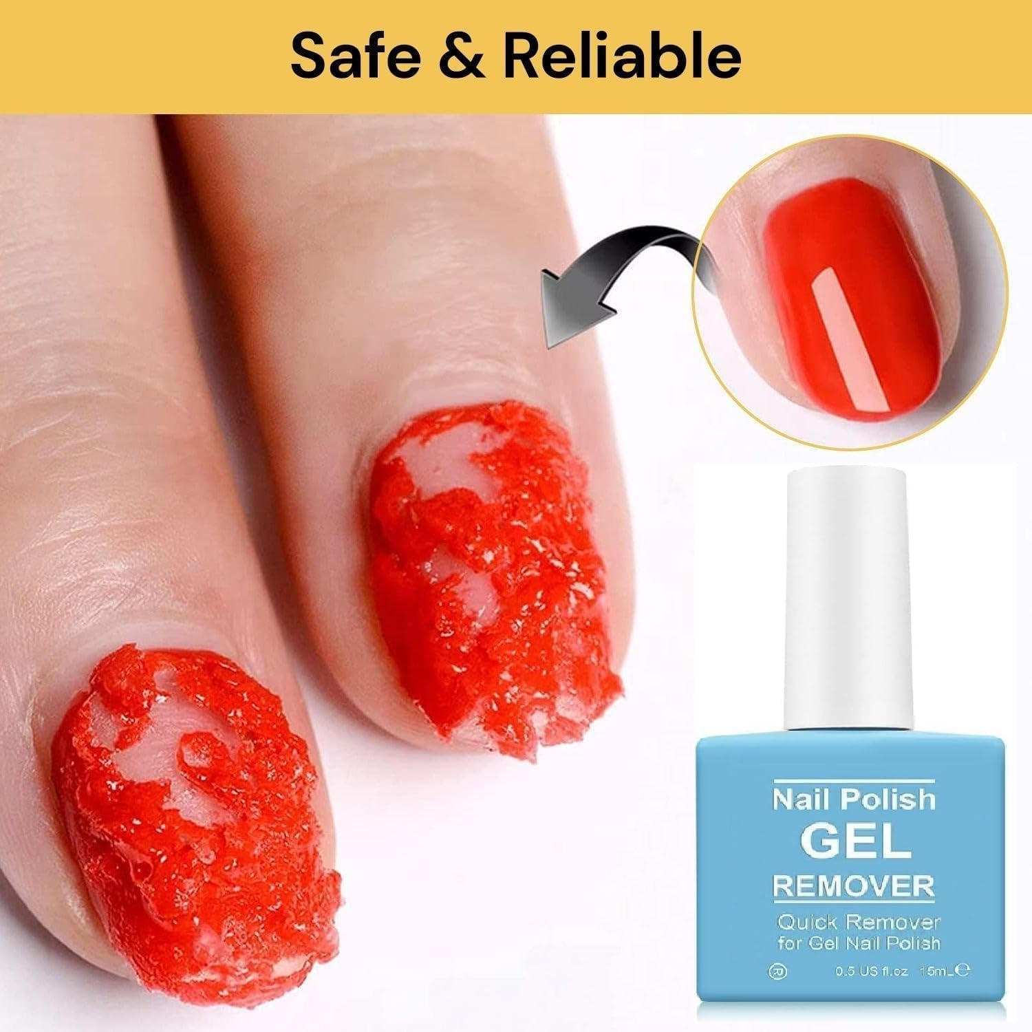 Nail Polish Remover Gel, Quick & Easy Remove Nails Polish within 3-5 Minutes, No Need Foil, Don'T Hurt Nails, Professional Non-Irritating Gel,(2 PACKS) image number 6