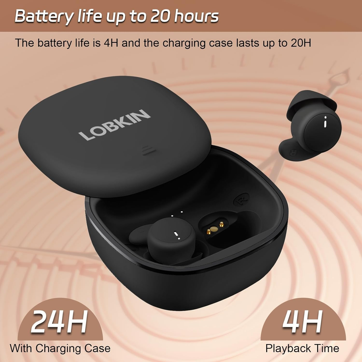 LOBKIN Sleep Earbuds,Wireless Bluetooth 5.4 Noise Blocking Sleeping Headphones,Sleep Earphones for Side Sleepers in Ear Soft Mini Invisible Buds Comfort Fit for Sleeping Working image number 4