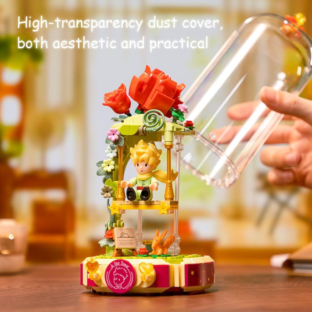 PANTASY the Little Prince Rose Swing Building Blocks Set, Creative Construction Kit for Adults and Teens, Charming Display Model, Ideal Gift for Home or Office Decor, Unique Collectible Toy image number 3