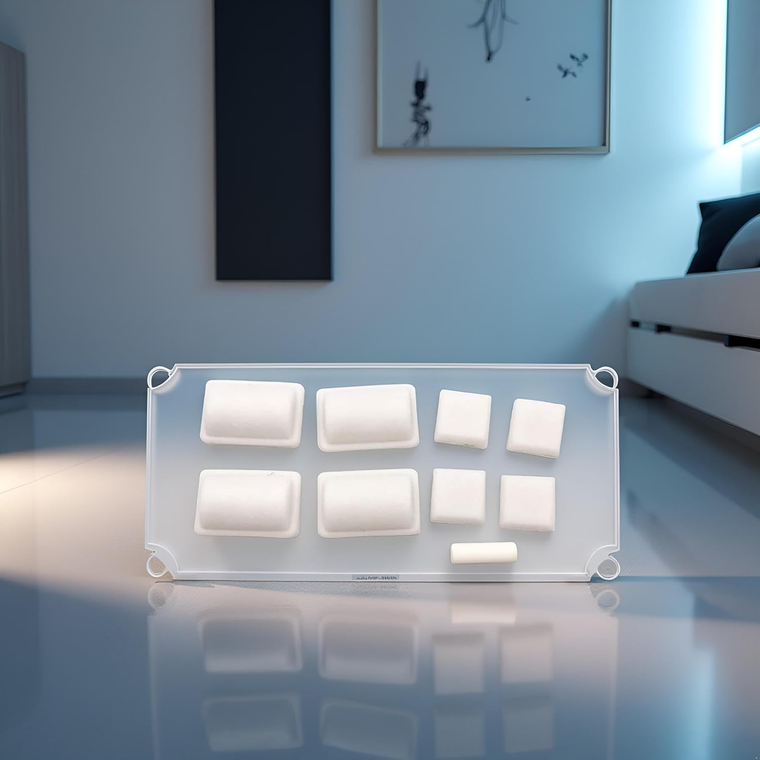 White 8 in 1 Screw Rubber Feet Kit Cover Set for WII Console White Accessories image number 4