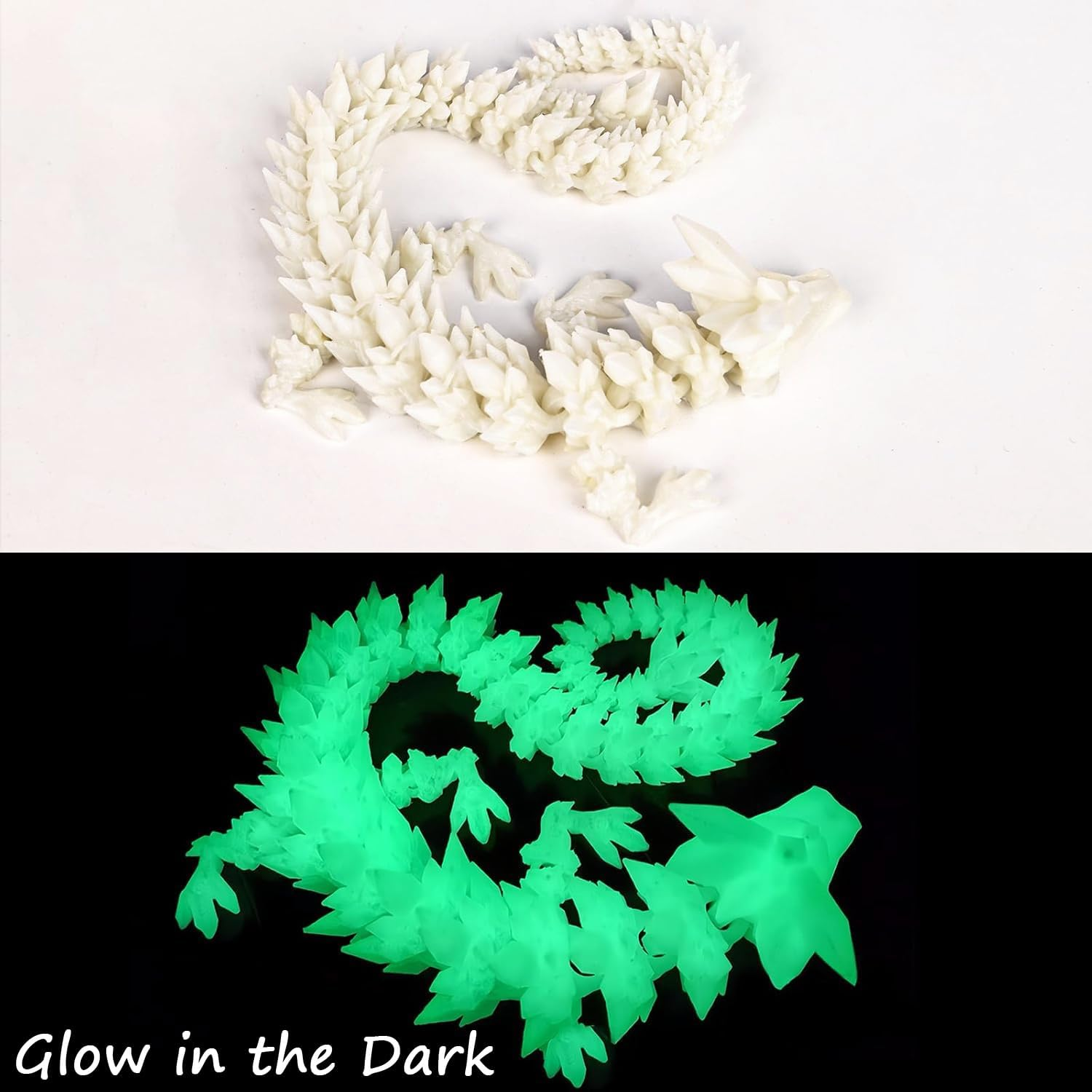 3D Printed Crystal Dragon Fidget Toy, Flexible Articulated 4PCS Animal Decor (4-Piece Set-A) image number 5