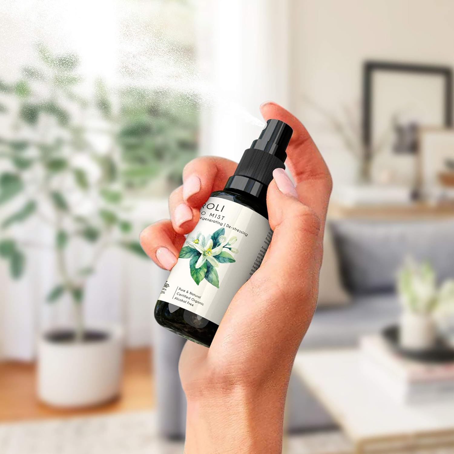 Aroma Tierra Organic Neroli Hydrosol Mist Spray (Neroli Water, Orange Blossom) - for Face, Skin, Facial Toner, Stress, Anxiety & Sleep - 100% Pure, No Alcohol - 30Ml image number 3