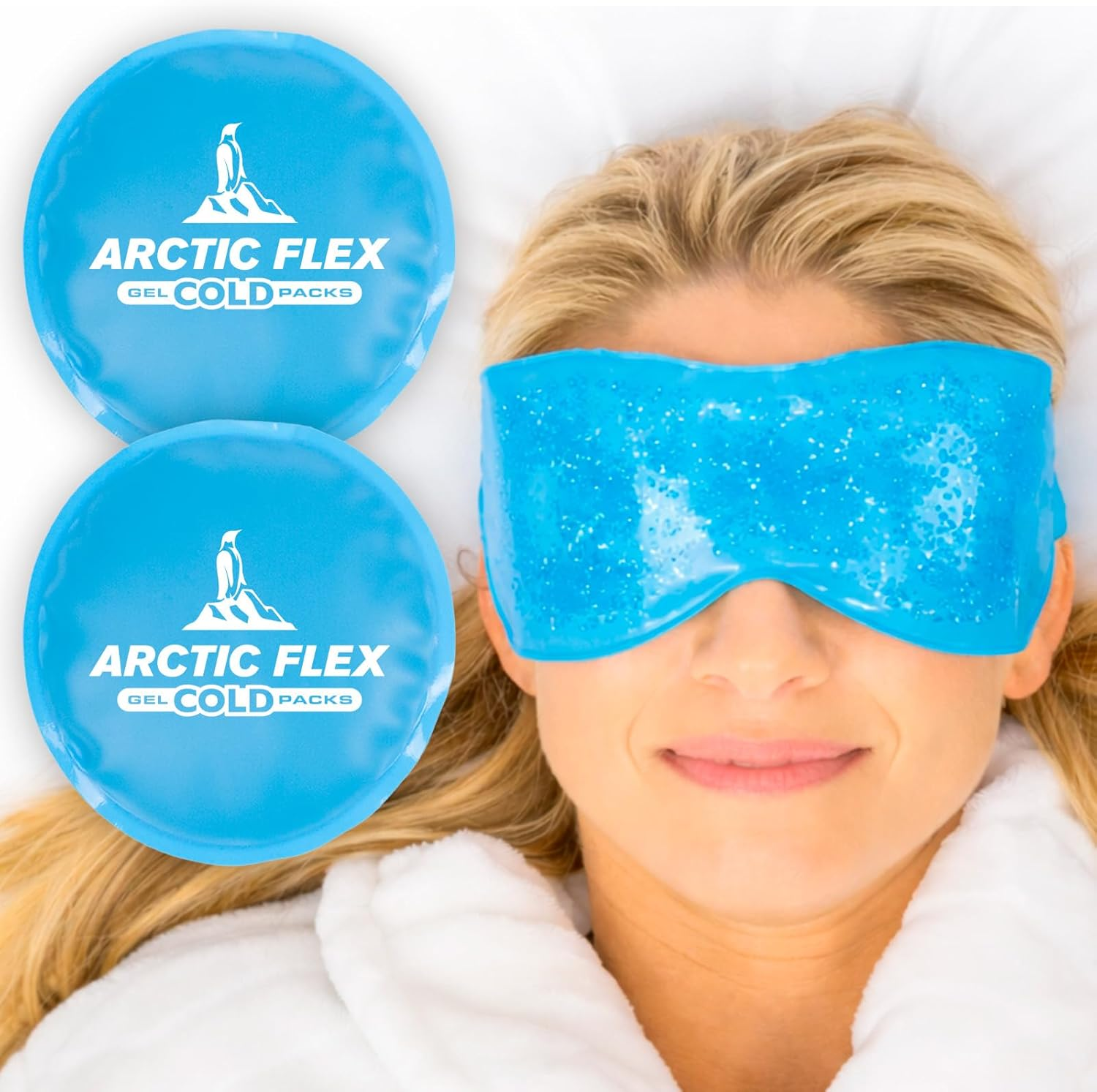 Arctic Flex Cold Eye Mask - Gel Ice Pack for Cool Sleeping, Dry Night Treatment - Reusable Hot Spa Therapy image number 4