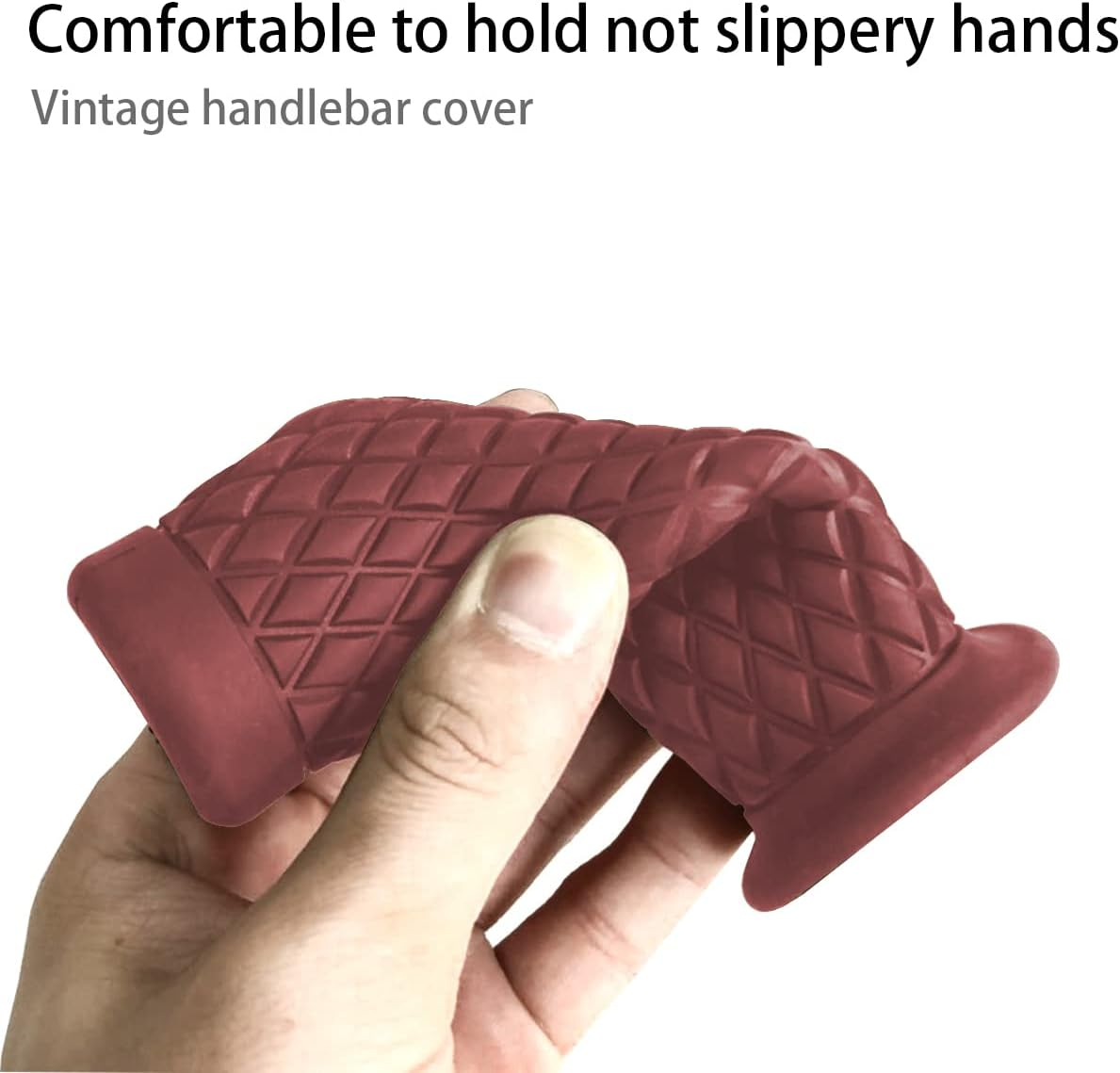 Motorcycle Hand Grips, Non Slip Rubber Bar for 7/8" 22Mm/24Mm Handles, Vintage Motorbike Thruster Grip, Handlebar for Hand Comfort, Universal for Motocross Scooter Dirt Bike, Open End image number 2