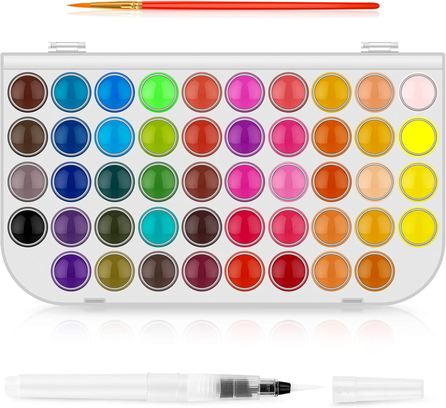 Watercolor Paint Set, Taotree 48-Color Watercolors Cake & a Brush a Refillable Water Brush Pen, Portable Water Colors Paints Set for Kids Children Students Adults Beginner Artists Painting Supplies image number 2
