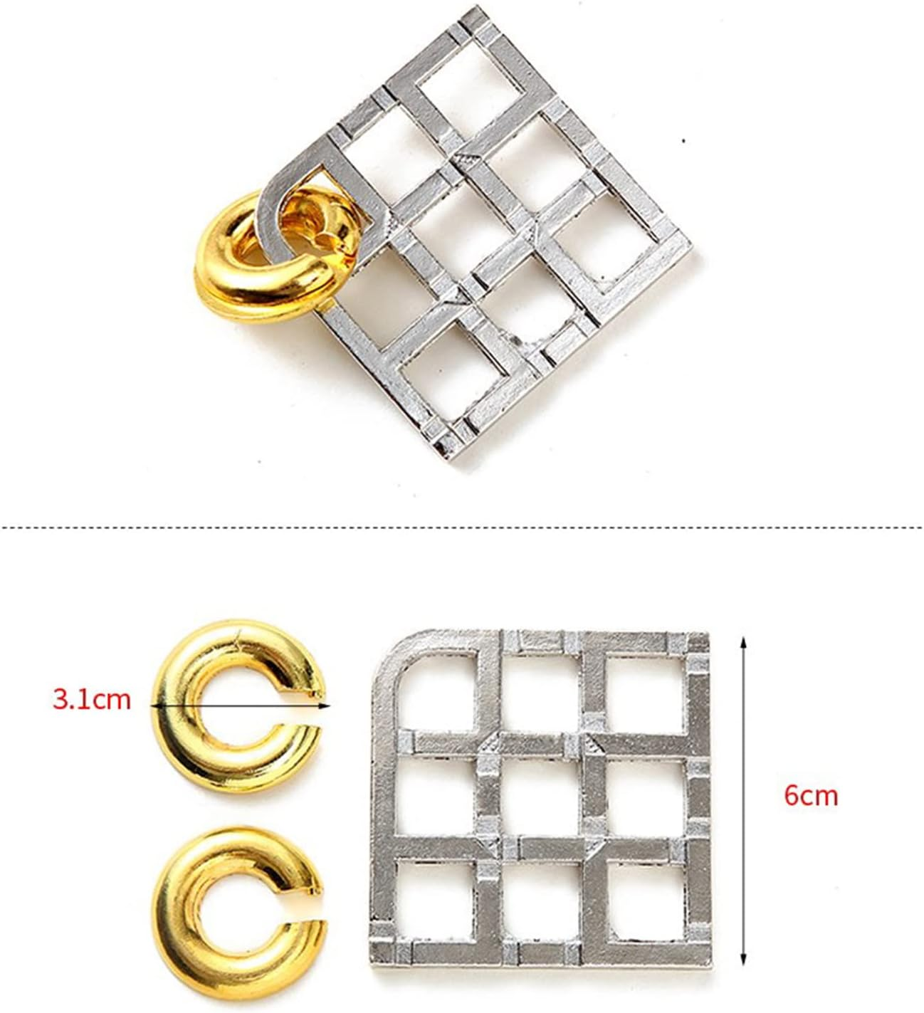 15Pcs/Set Brain Teaser Metal Puzzle Sets, 3D Unlock Interlocking Puzzle, Metal Knot Puzzle Mind Games, Puzzle Switch Games, Adults Educational Toy Gift, Stop Addicted to Mobilephone#2