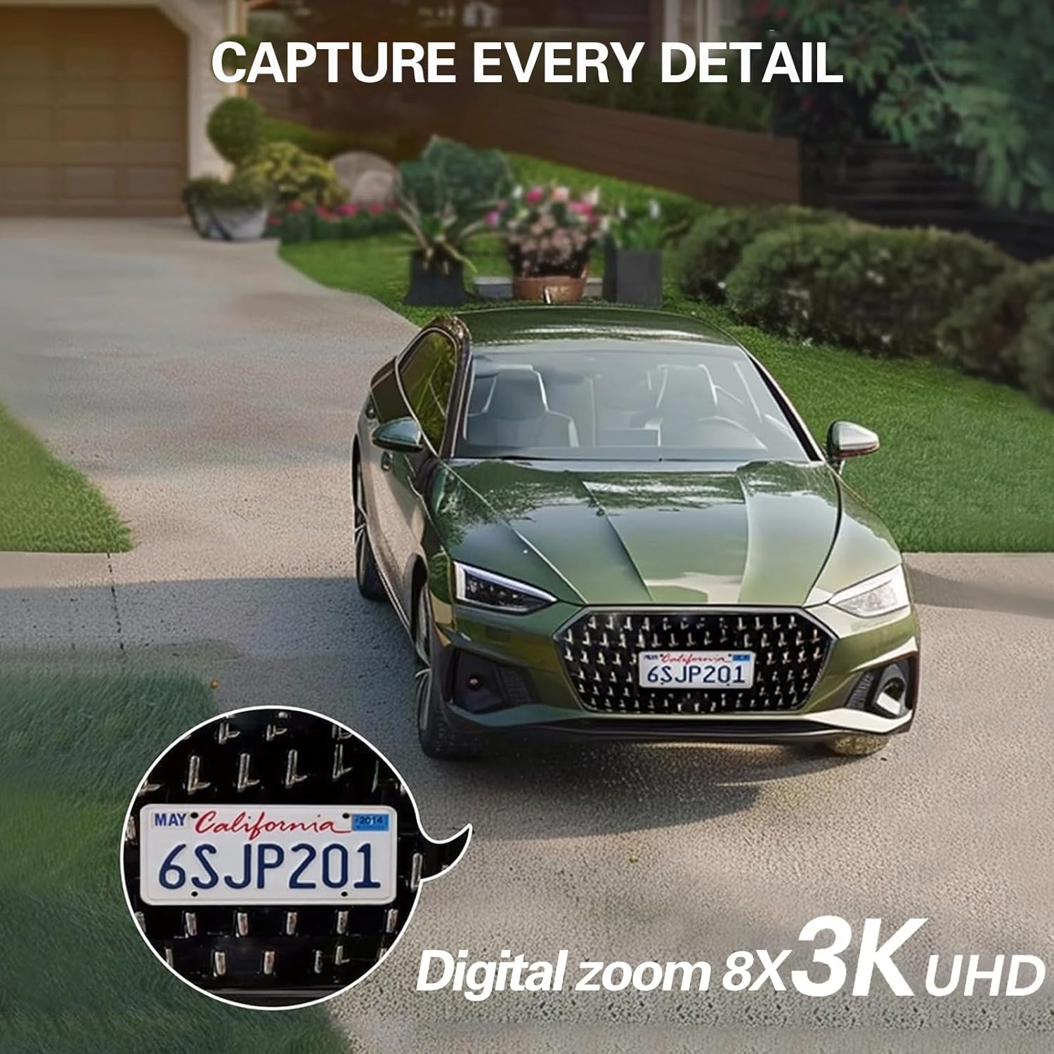 XIULIUU Solar Security Cameras Wireless Outdoor, 3K 6MP Dual-Lens Solar Cameras Security System with Solar Panel, 2.4Ghz Wifi, Full-Color Night Vision, Panoramic PTZ, Motion Tracking, 2-Way Audio