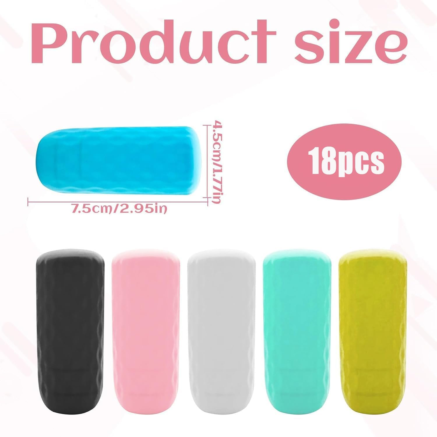 WADY 18 Pcs Silicone Travel Bottle Covers - Elastic Leak Proof Sleeves for Shampoo & Toiletries Containers, Universal Fit Travel Essentials for Liquids Prevention image number 5