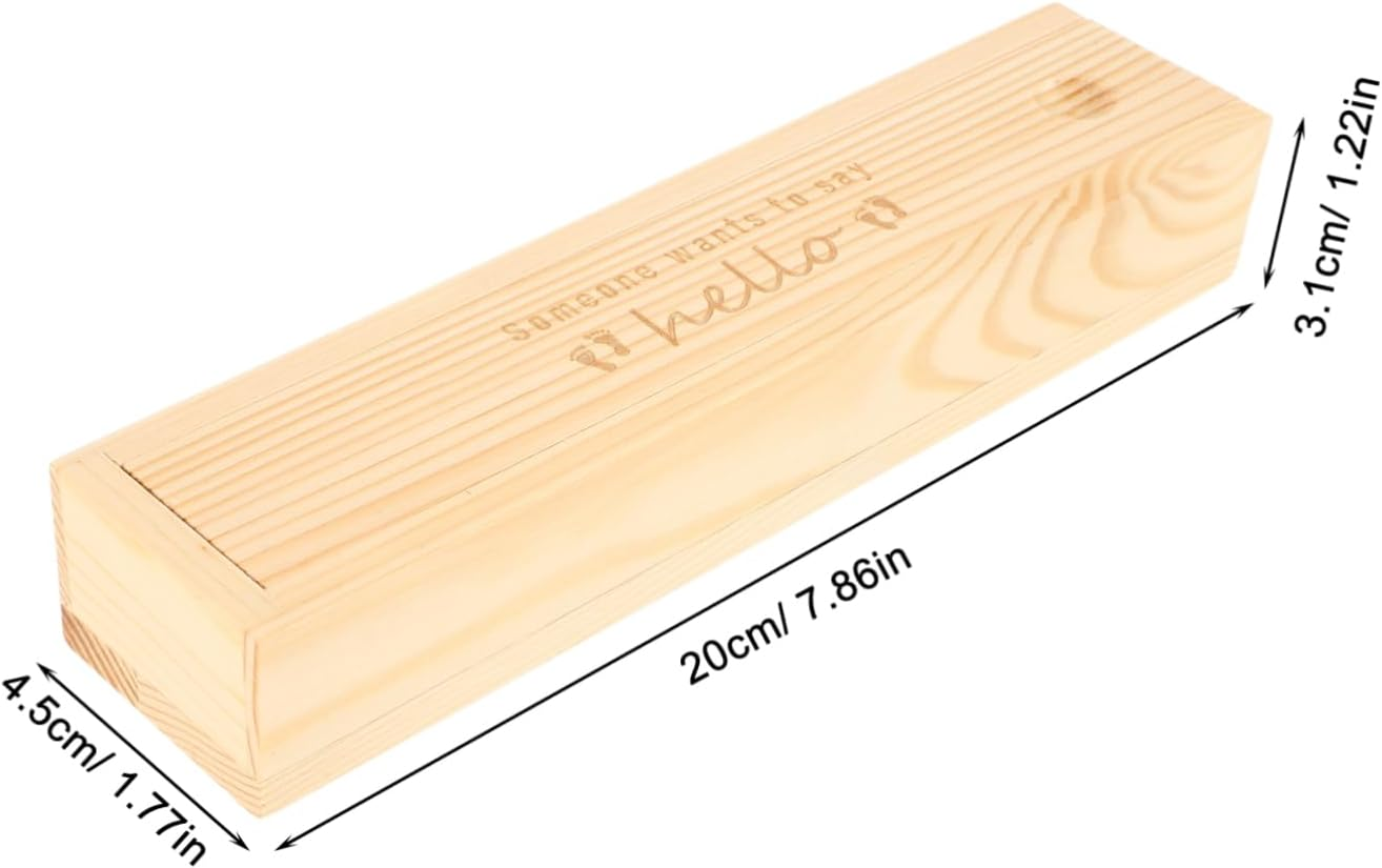Elegant Wooden Pregnancy Test Box Delicate Announcement Keepsake Container Newborn Box image number 1