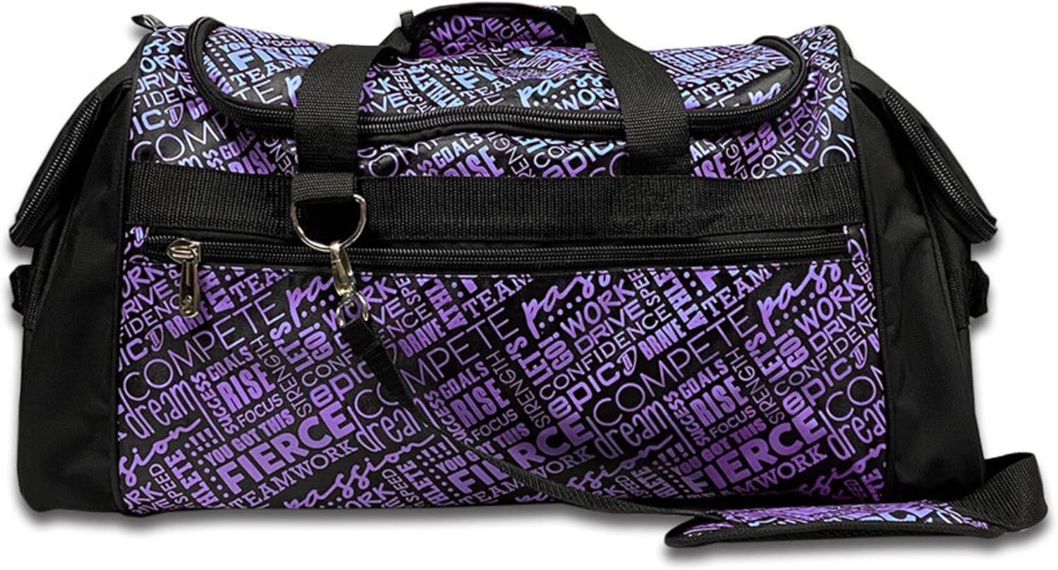 Dream Duffel Inspiration Practice Bag, Stylish Gym Tote with 2 Large Side Pockets, Perfect for Shoes & Accessories, 21.25" X 12.6" X 2.36", White, 21.25" X 12.6" X 2.36"