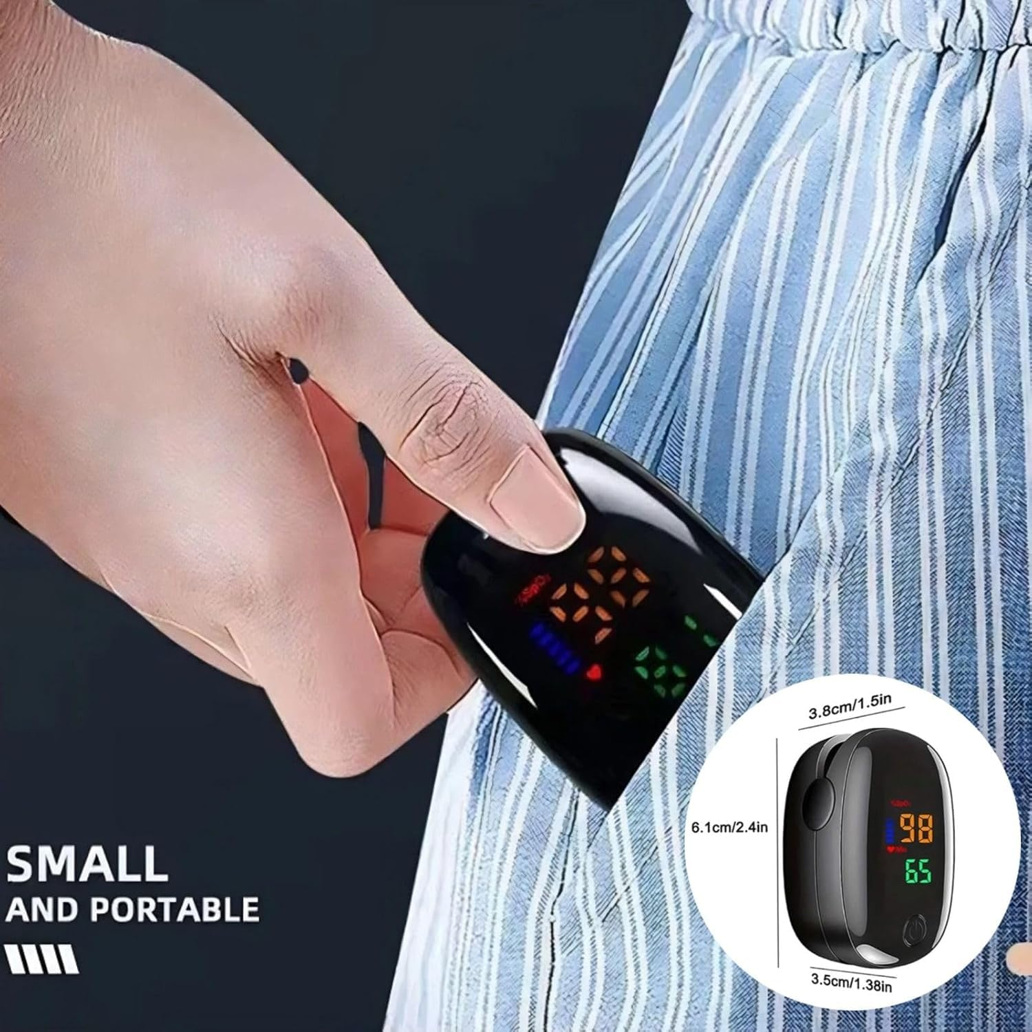 Upgraded Non-Invasive Glucose & Oxygen Monitor &ndash; Portable Blood Sugar Tester and Spo2 Meter for Home & Outdoor Health Tracking image number 1