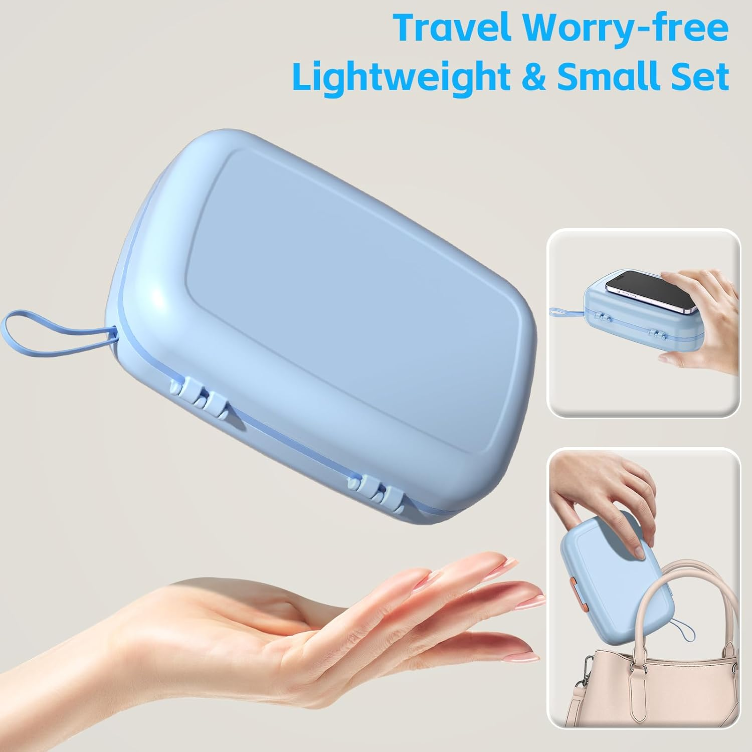 7 in 1 Baby Bottle Cleaner Set with Drying Rack, Draining Tray, Detachable Brushes for Bottles, Nipples, Straws, Soap Dispenser, Ideal Travel Gifts - Blue image number 3