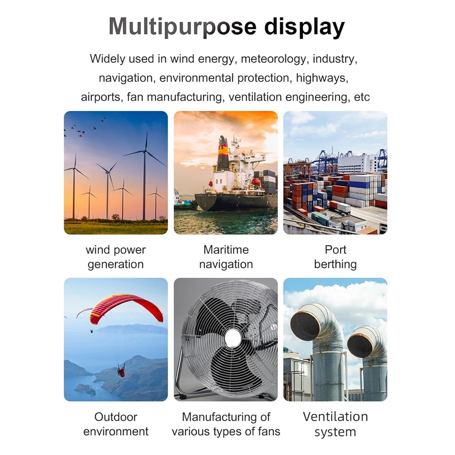 Digital Wind Speed, Mini Weather Meter for Sailing Kite Flying Surfing Fishing Boating Hiking, Temperature Humidity Sensor