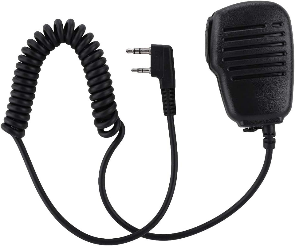Microphone Speaker, for Baofeng UV5R 888S for Kenwood for TYT Walkie Talkie, 2 Pin Mini PTT Shoulder Microphone Speaker, Waterproof/360&deg; Rotating Lapel Clip image number 4