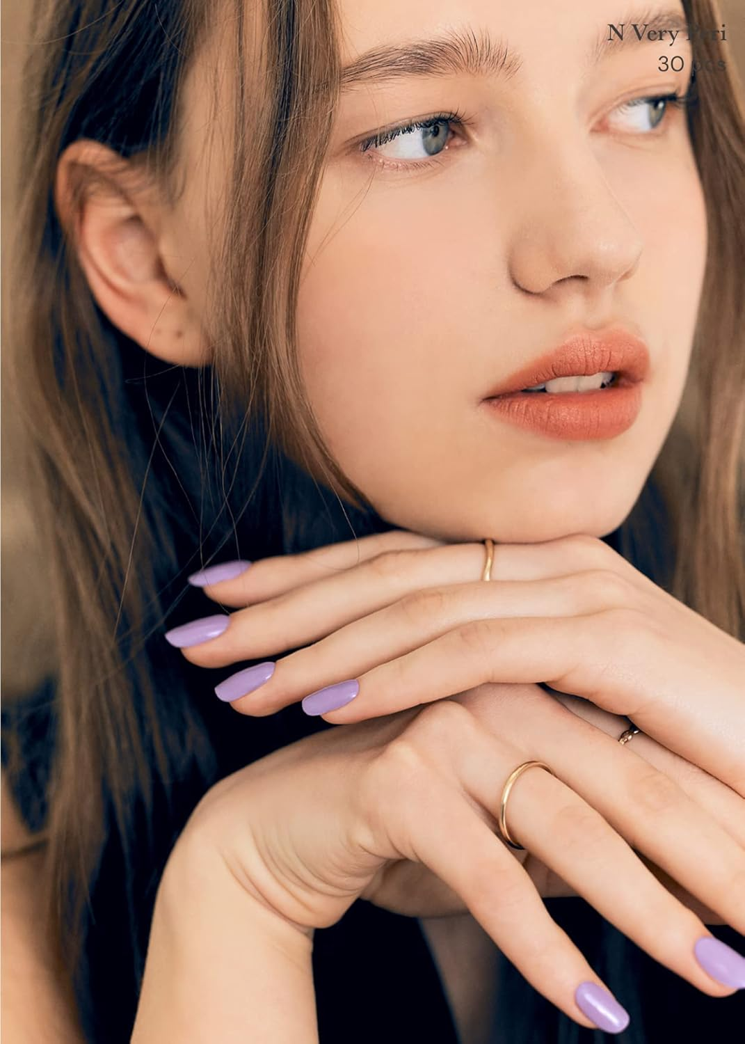 Ohora Semi Cured Gel Nail Strips (N Cream Very Peri) - Purple, Solid, Works with UV/LED Lamps, Salon-Quality, Long Lasting, Easy to Apply & Remove - Includes 2 Prep Pads, Nail File & Wooden Stick image number 3