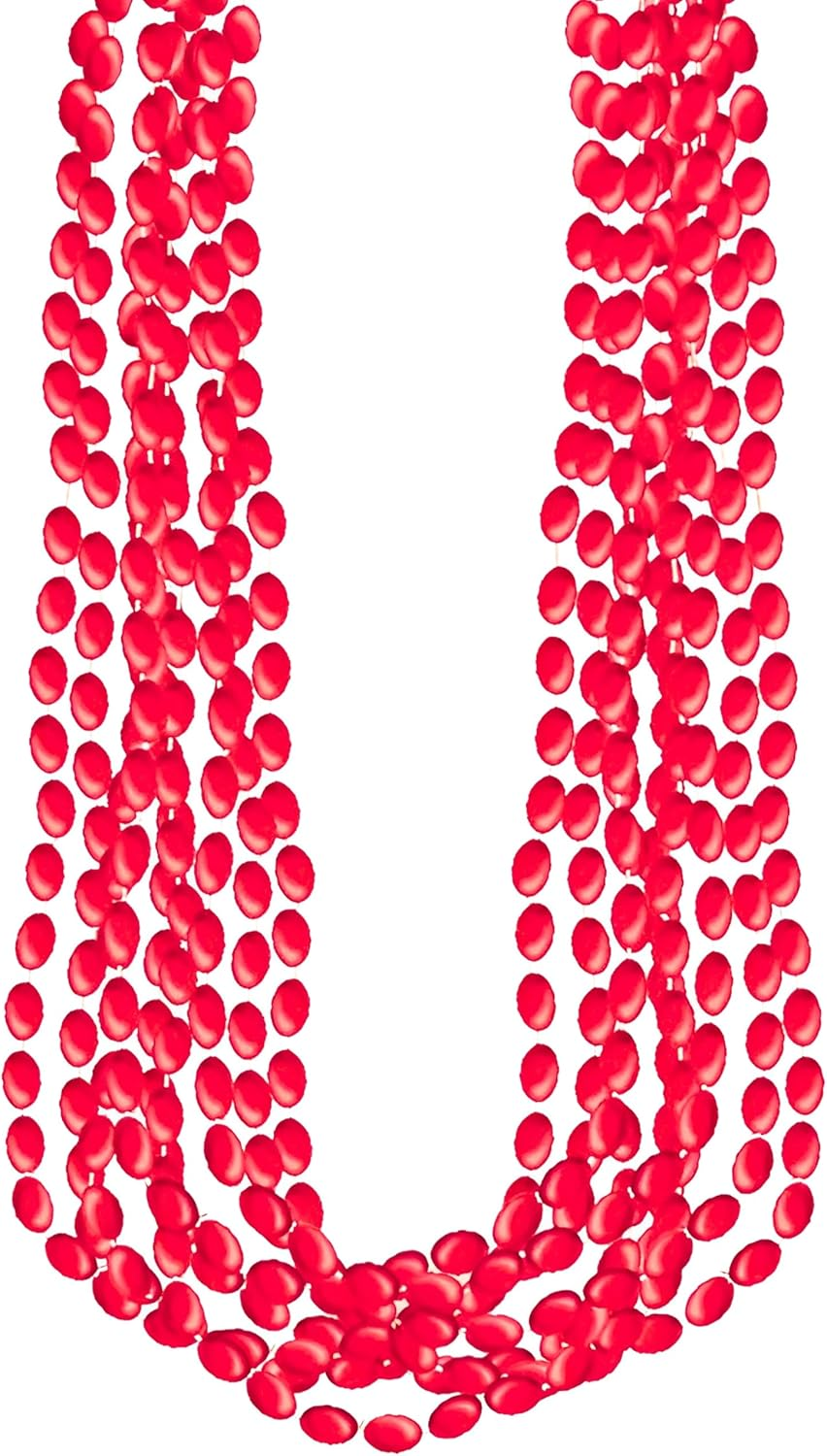 Amscan Metallic Necklace, Red, 8 Pieces