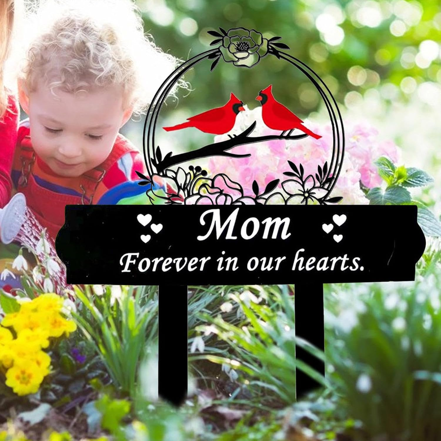 Grave Decorations for Cemetery,Metal Memorial Grave Marker - Elegant Large Grave Decor, Multipurpose Decor for Garden, Lawn, Cemetery, Funeral image number 6