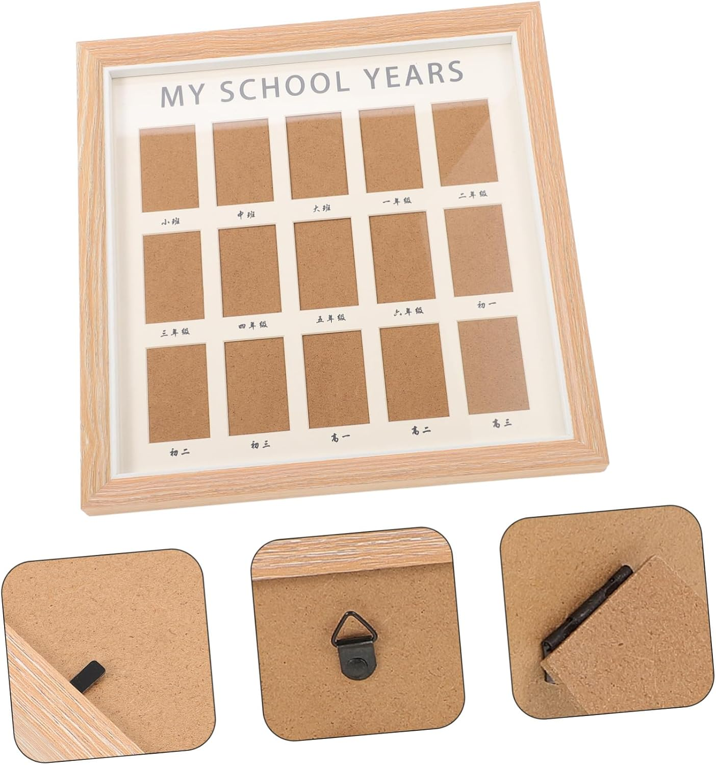 School Picture Frame Collage Durable Tabletop Photo Holder for Newborn to Graduation Memories Beautiful Growth Record Display for Home and Art Gallery image number 4