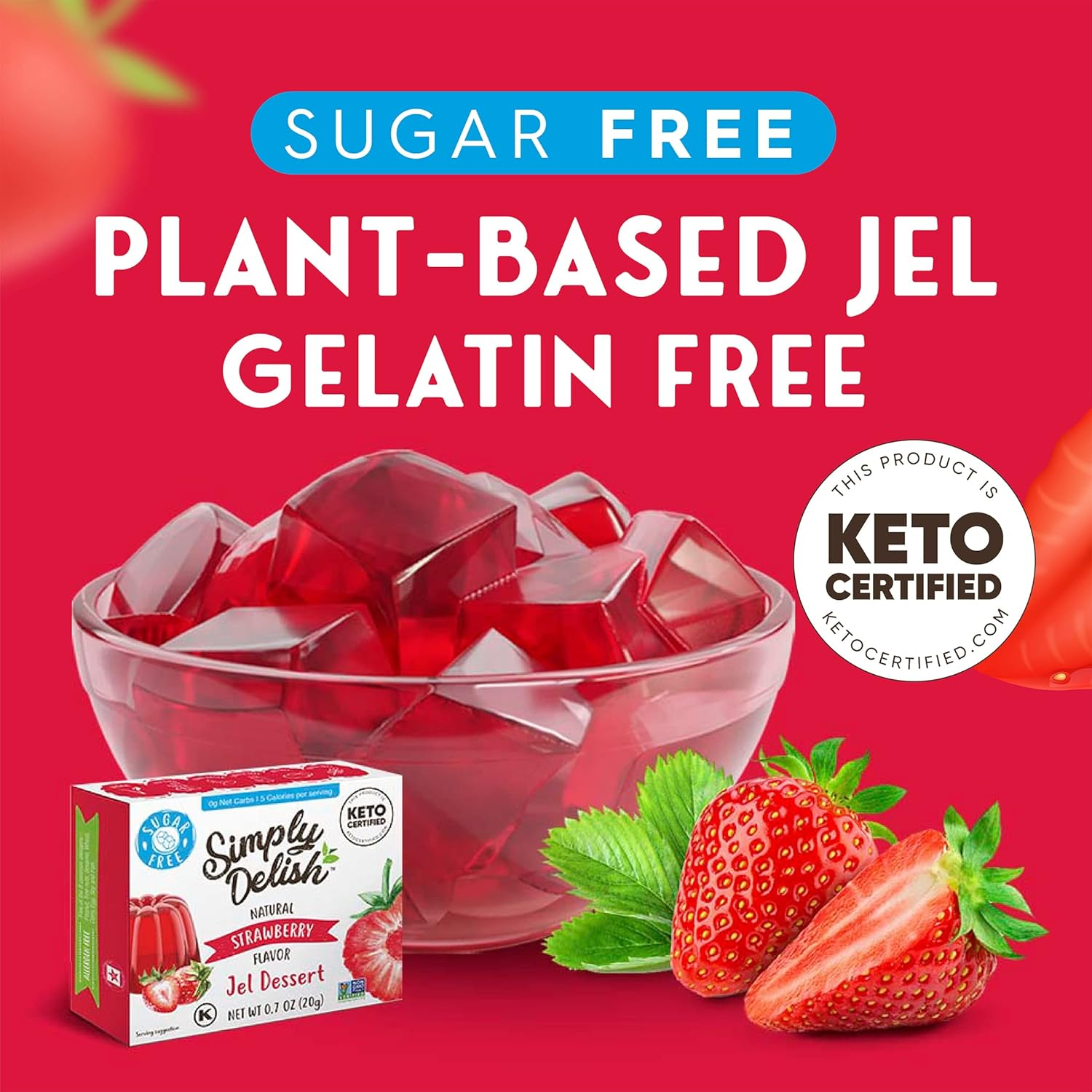 Simply Delish Natural Strawberry Flavour Jel Dessert 20 G image number 2