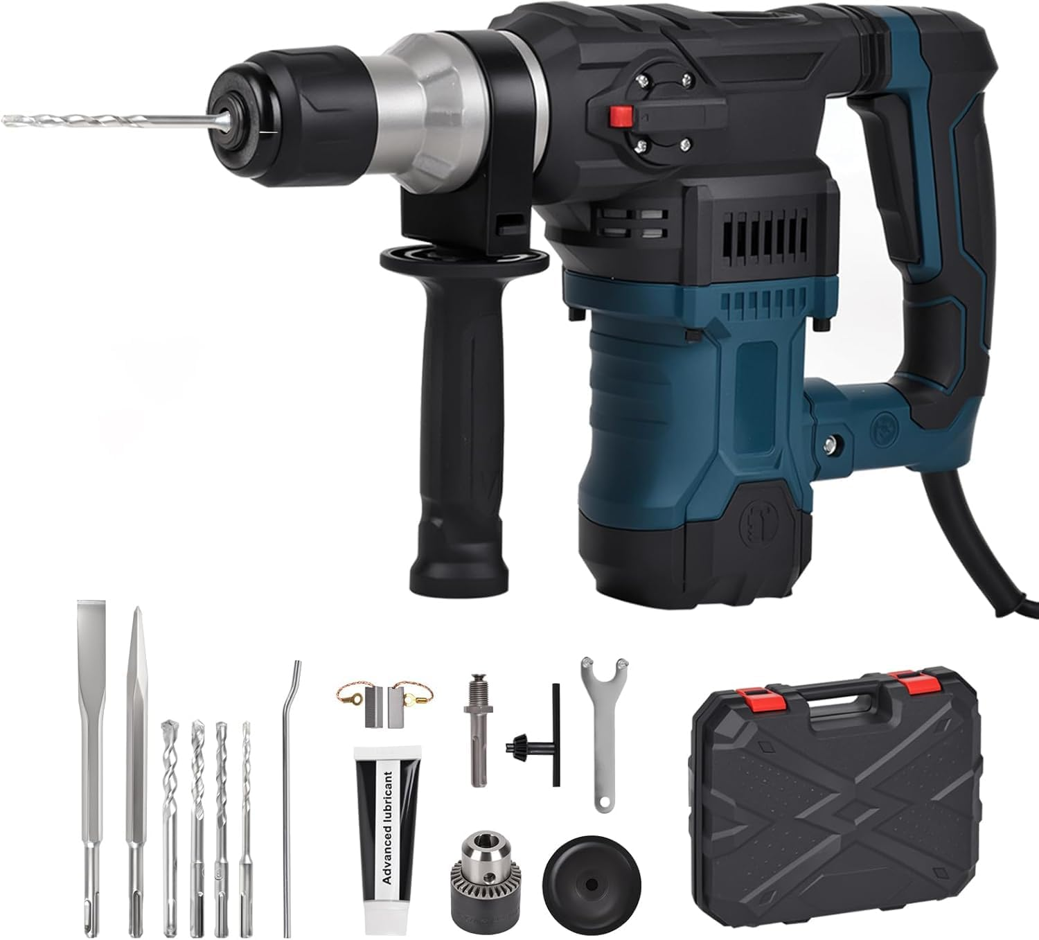 Advwin Rotary Hammer Drill, Sds-Plus Electric Impact Hammer with Safety Clutch, Adjustable Grip Angle, Vibration Buffer, Carbon Brush, 9 Drill Bits image number 2