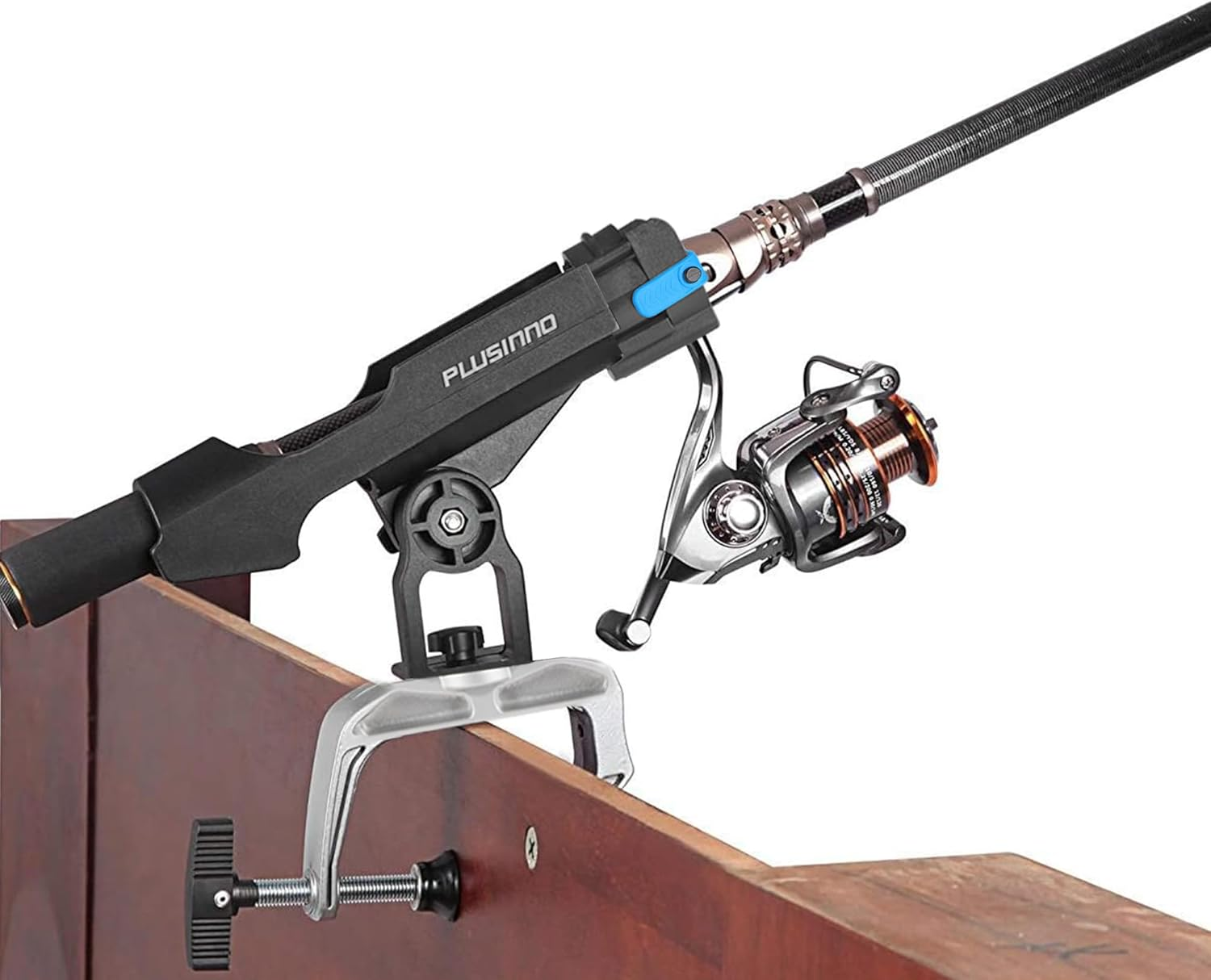 PLUSINNO Fishing Boat Rods Holder with Large Clamp Opening 360 Degree Adjustable Fishing Rod Racks Folding Holder &hellip; - Rh20 Max Opening1.97 Inch 1Pcs image number 3