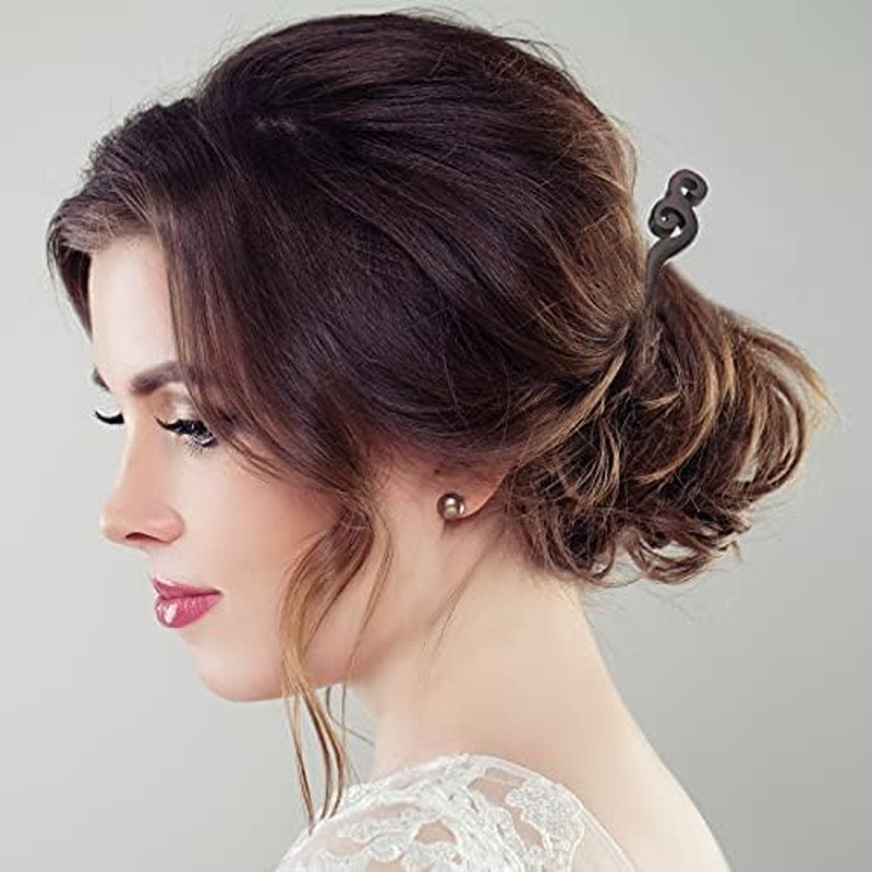 3Pcs Black Sandalwood Hair Sticks,Handmade Carved Natural Ebony Chinese Hair Chopsticks for Women and Girls' Hair Styling image number 6