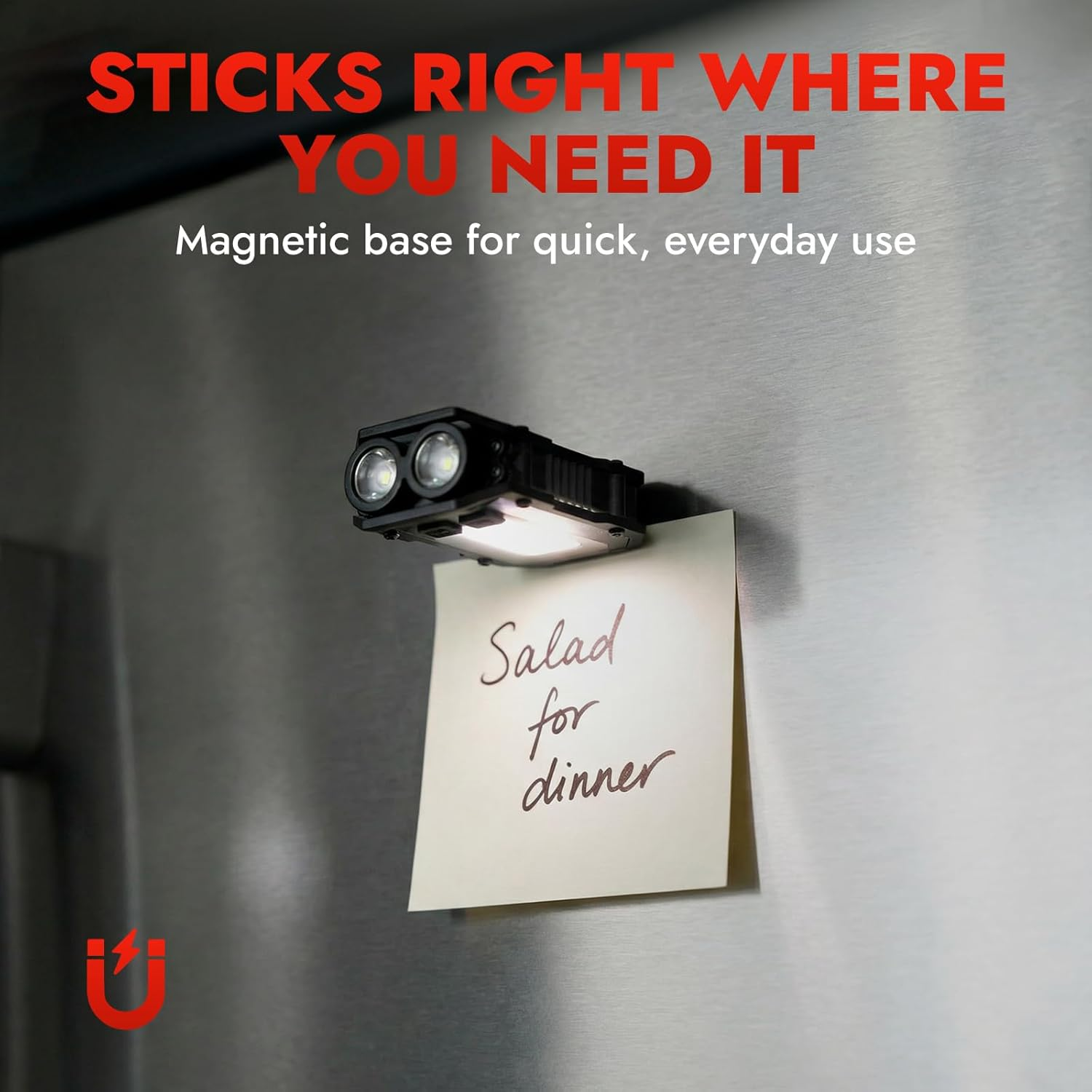 WARSUN Mini Keychain Flashlight 300 Lumens, 2-Pack &ndash; Rechargeable Magnetic EDC Cap Light, Clip-On Pocket Light with COB Wide Beam for Work, Camping, Dog Walking image number 5