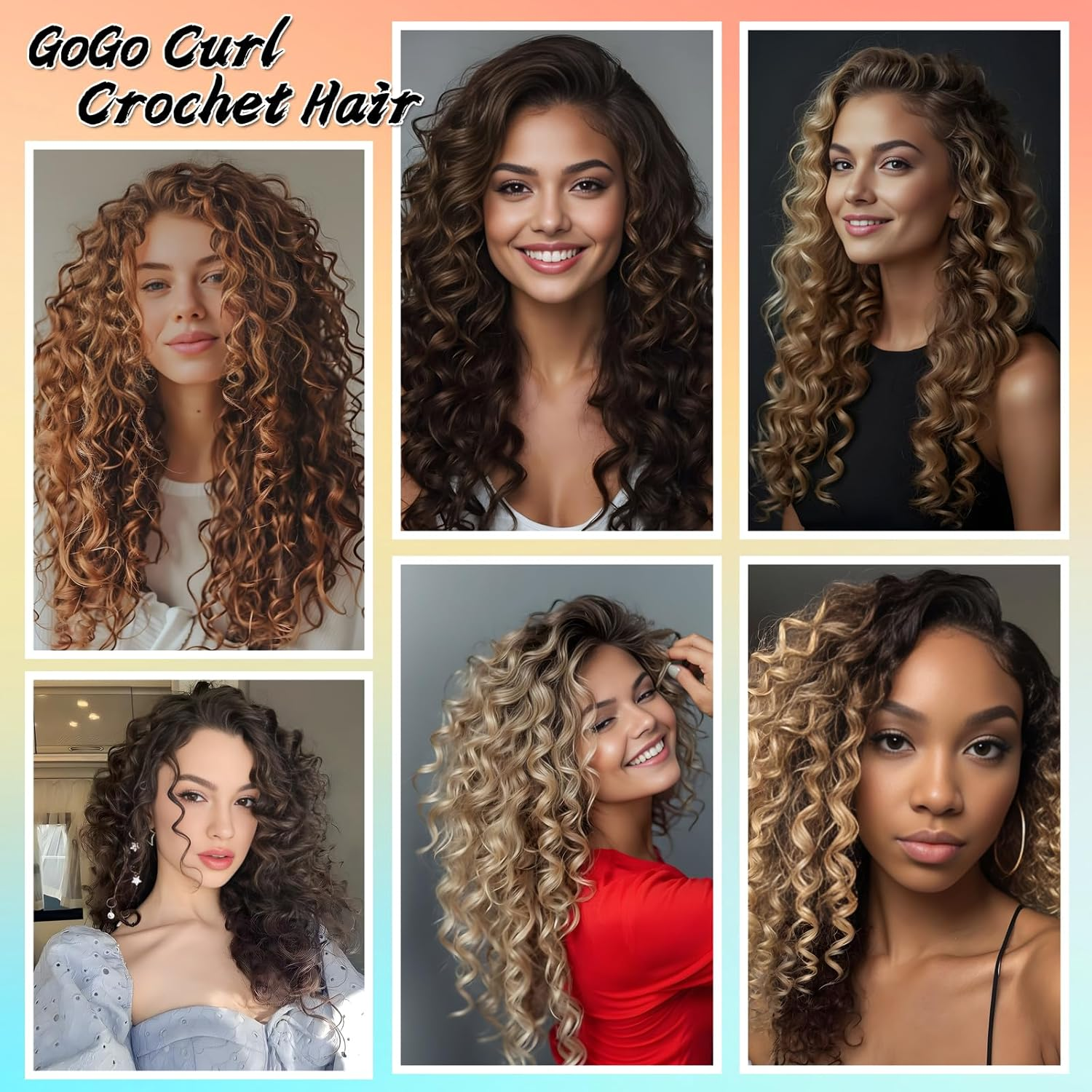 8 Packs Gogo Curl Crochet Hair 18 Inch Long Curly Crochet Hair for Women Beach Curl Water Wave Deep Twist Crochet Braids Synthetic Braiding Hair Extensions (T27/613#, 18 Inches (Pack of 8)) image number 2