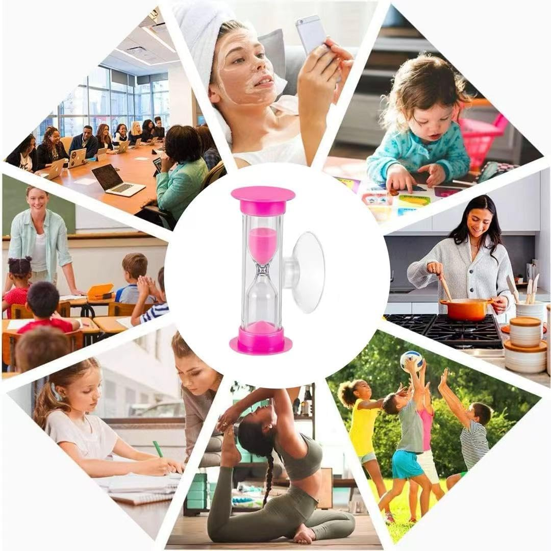 SUPNBDM 4 PCS Suction Cup Hourglass Timers 2 and 3Minute Kids Brushing and Toothbrush Timer, Hand Wash, Dental, Cooking Countdown Timer, Shower Timer, Countdown Timer