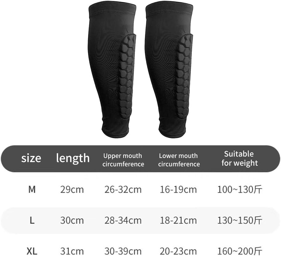 Soccer Shin Guards Pads for Kids Youth Adult,Calf Compression Sleeve with Honeycomb Pads,Support for Football Baseball Taekwondo Boxing MTB Protective Gear image number 6
