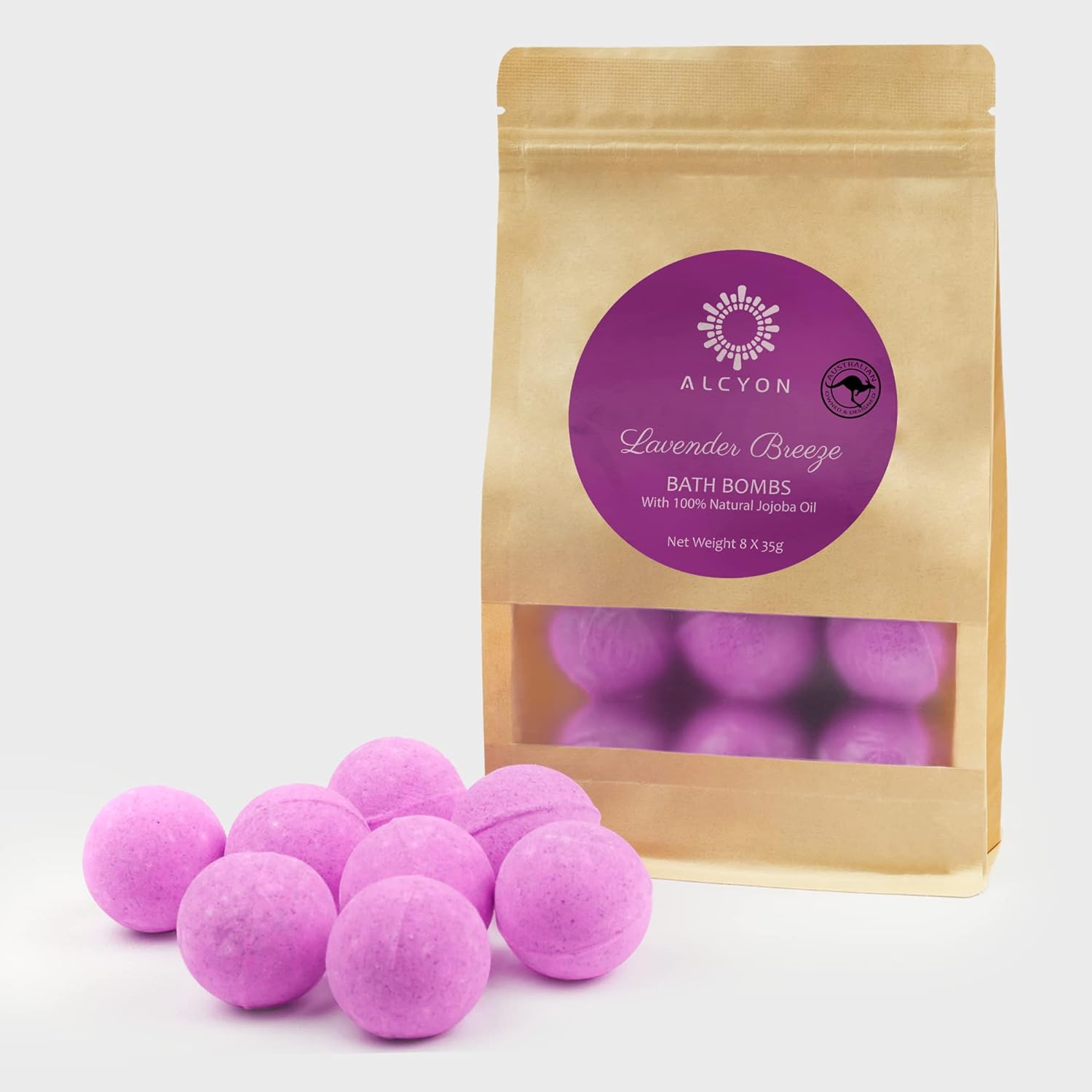 Alcyon Bath Bomb Melts - Relax & Unwind with 8 Essential 100% Jojoba Oils - Aromatherapy Scented Bath Bomb Melts for a Spa-Like Experience - Ideal Choice for Women & All Occasions (Color Vanilla)