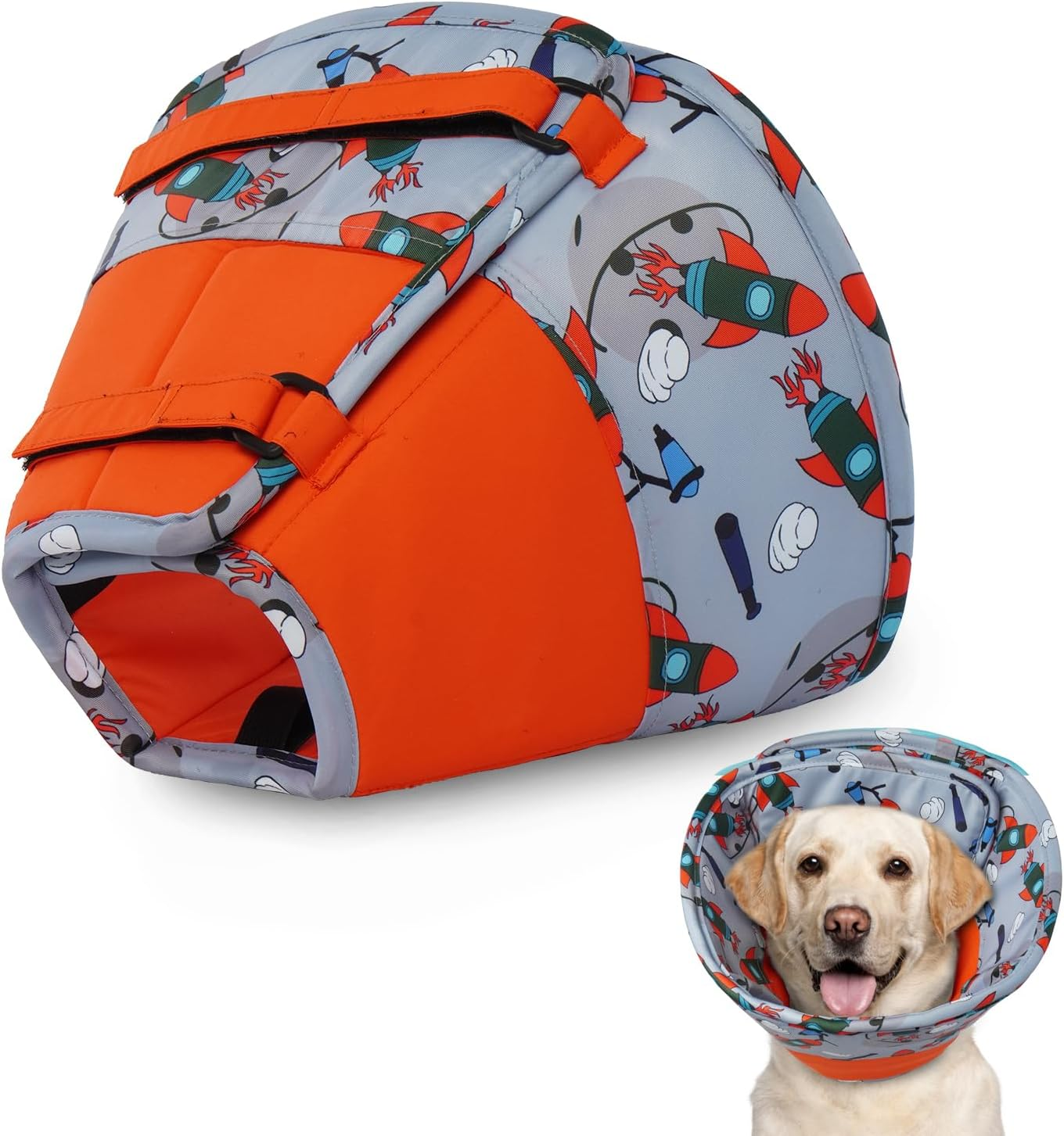 Hjumarayan Dog Collar - Soft Lick Protection Dog Adjustable Dog Collar Lick Protection Waterproof Protective Collar Prevent Injuries or Wounds Licks or Scratches (Red M)